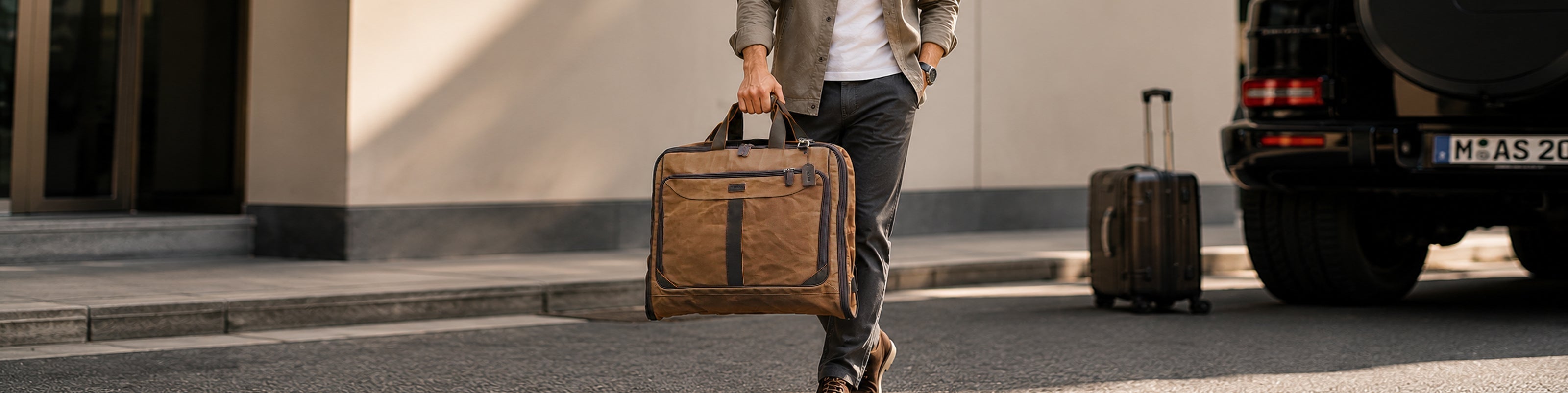 waxed canvas garment bag