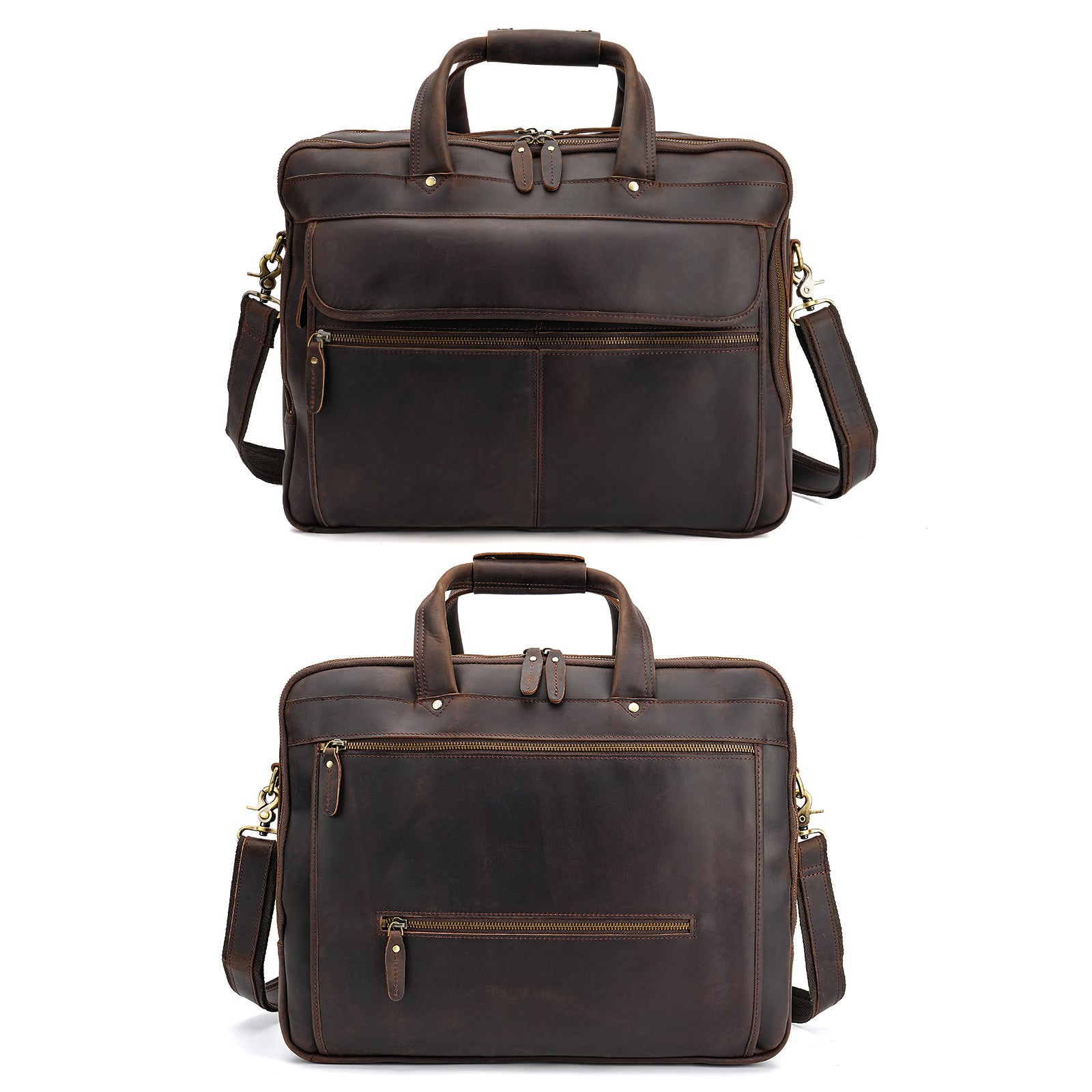 Full Grain Leather Work Briefcase classic professional design