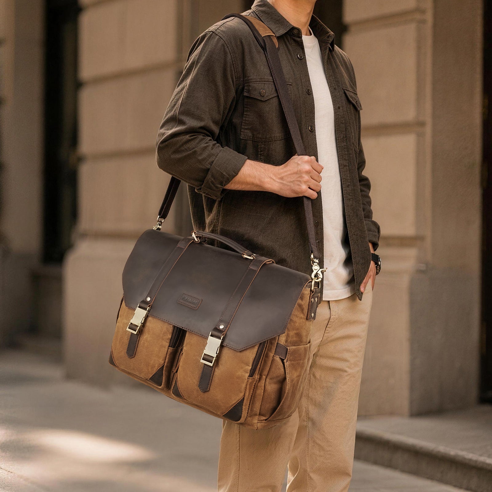 mens messenger bag leather business travel office work