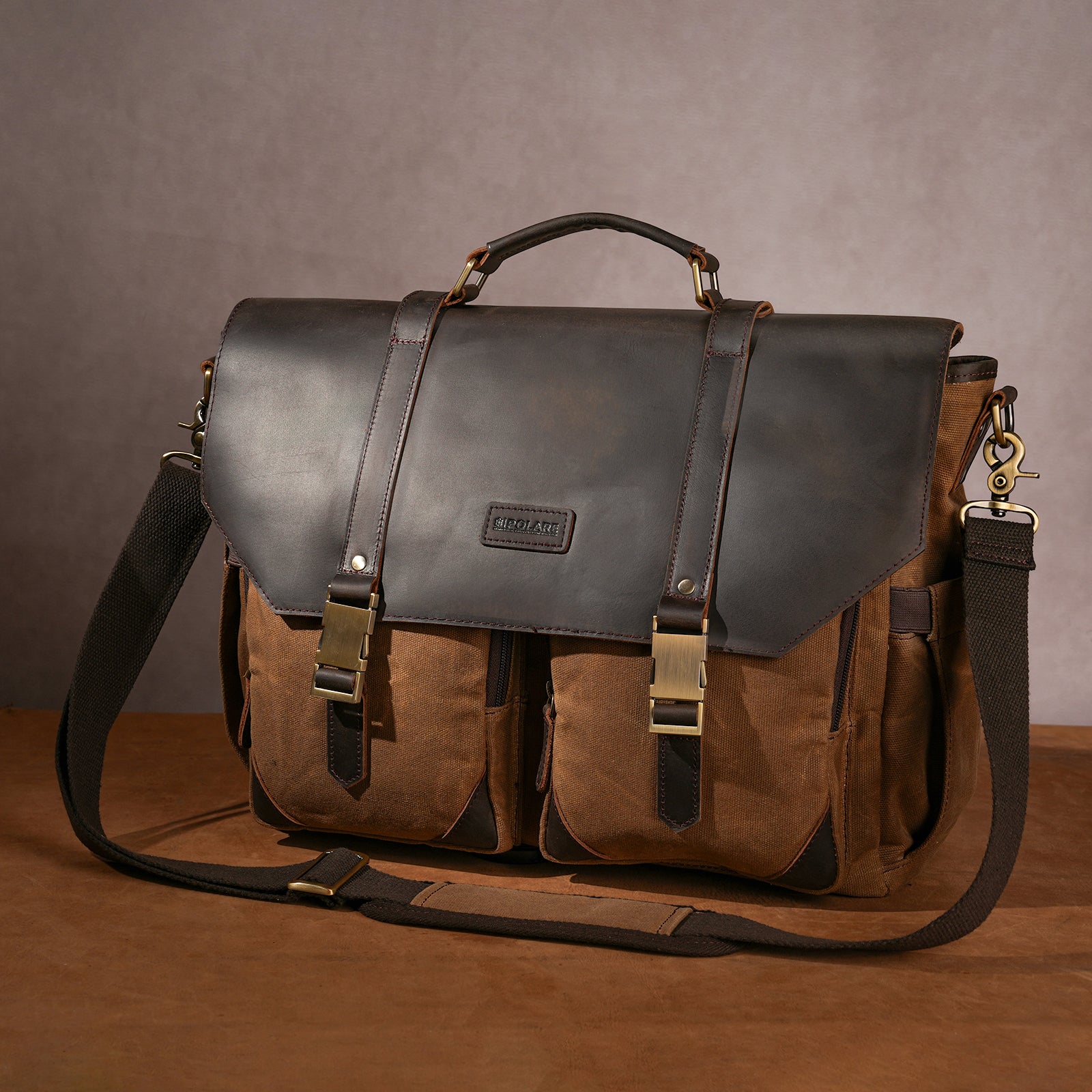laptop briefcase multiple pockets large capacity work bag