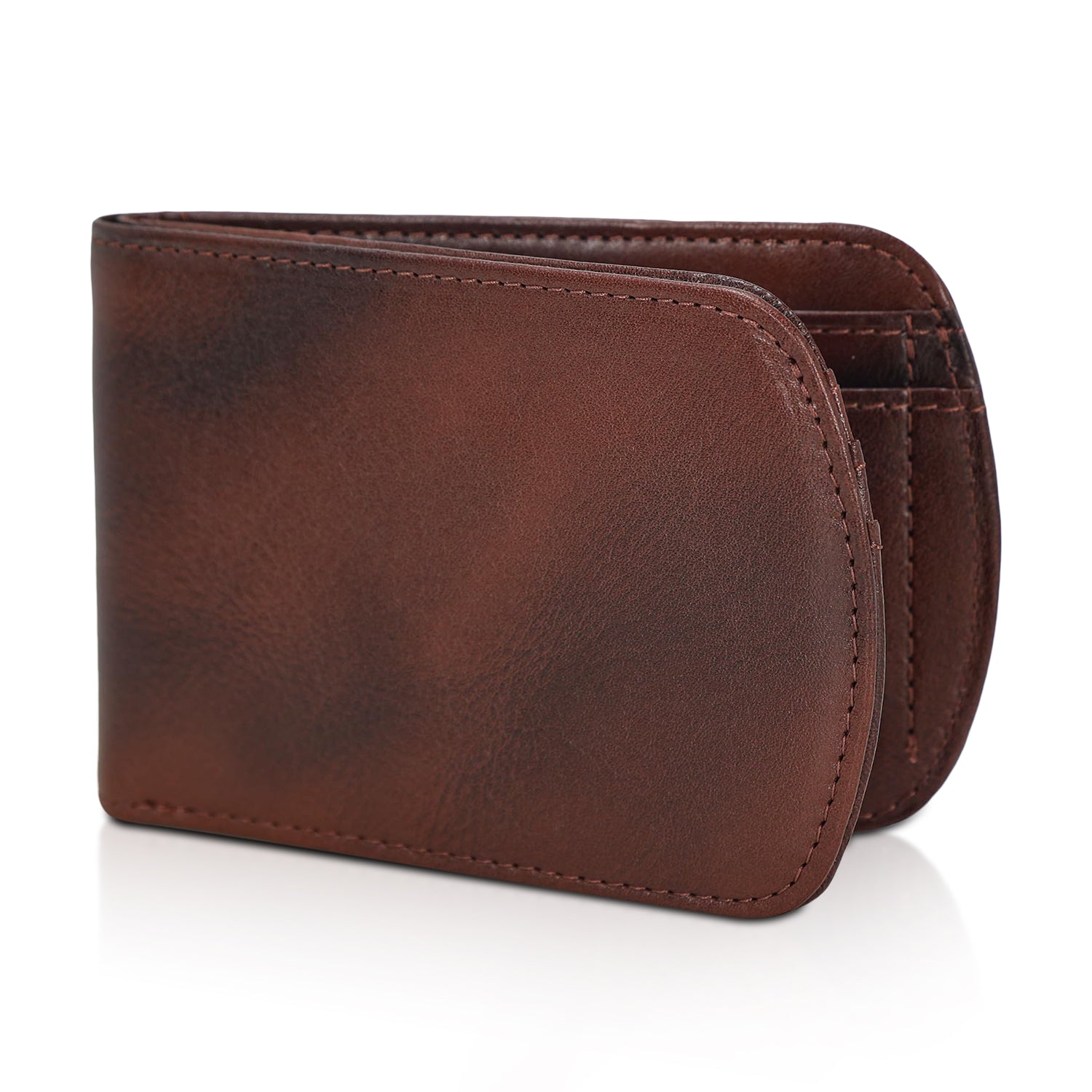 Polare Italian Real Leather RFID Blocking Bifold Wallet for Men (Coffee)