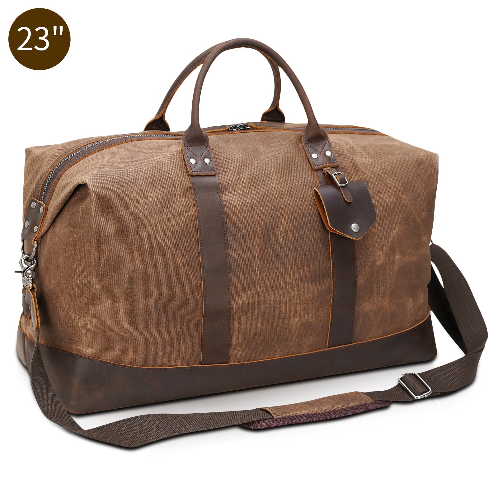 Duffel Bag Handcrafted from Italian Full Grain Leather, Ideal for