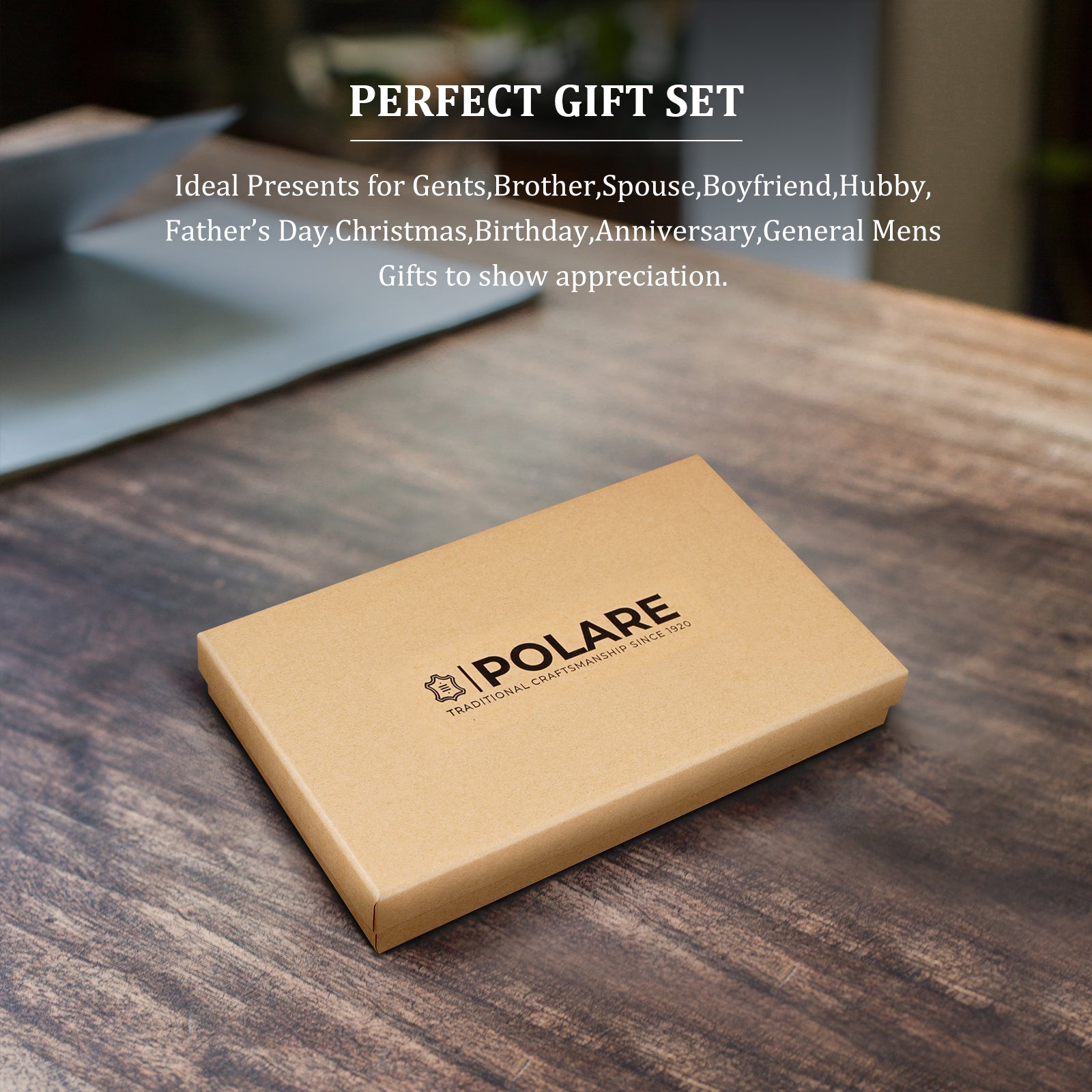 Full Grain Leather Travel Bifold Functional Wallet (Gift Box)