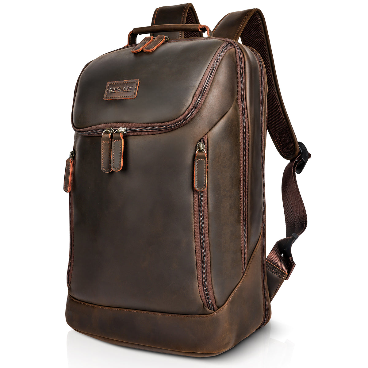 Full Grain Leather Backpack for Men vintage business laptop backpack