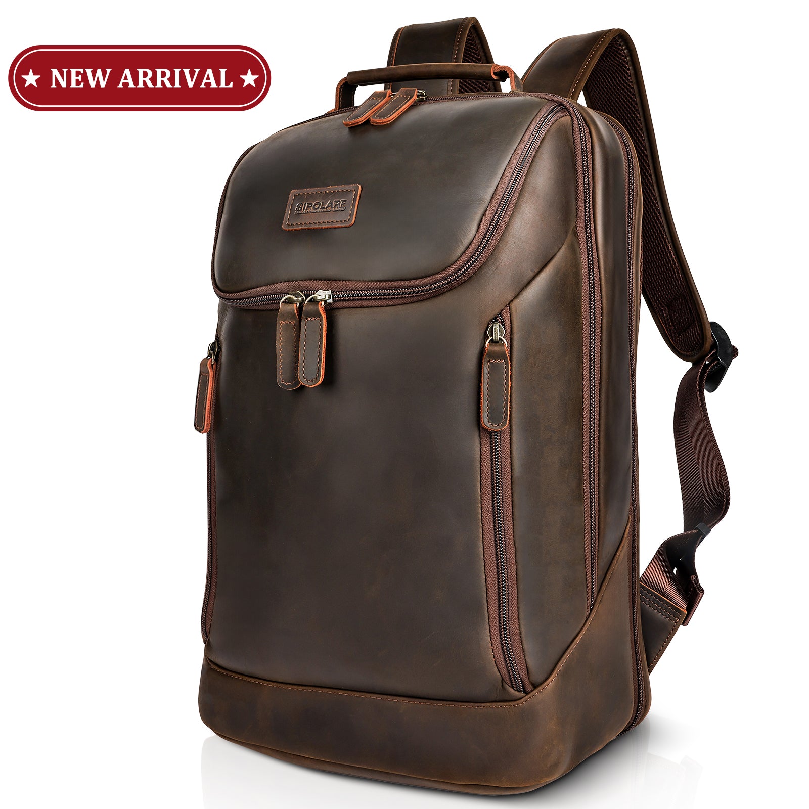 Polare Full Grain Leather Backpack for Men, 17.3