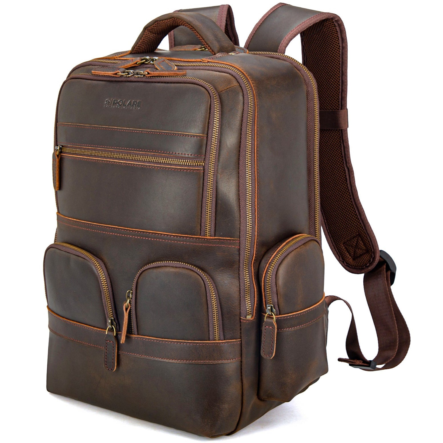 17 laptop leather backpack Clearance
