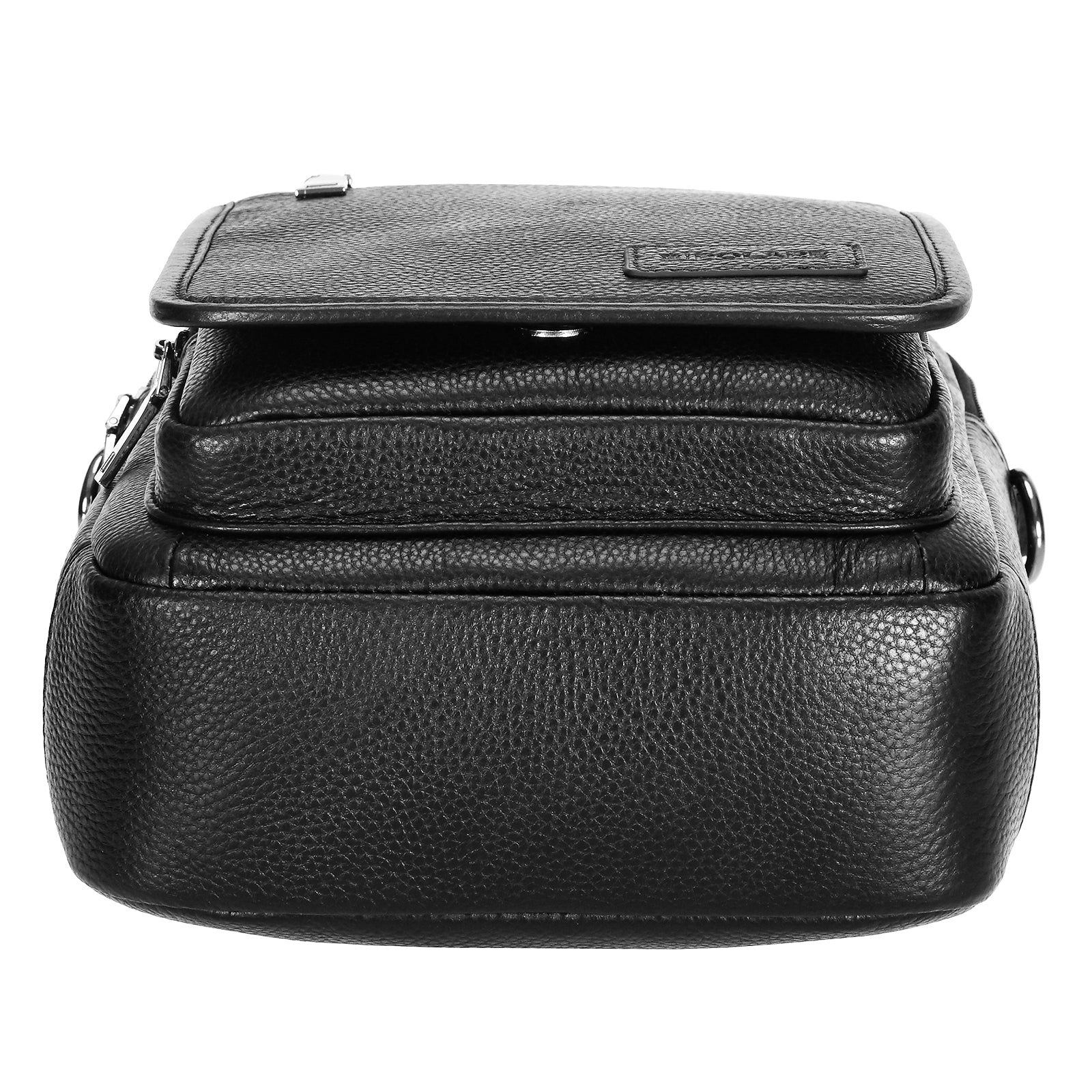 Italian Leather Messenger Bag Waterproof Travel Shoulder Bag (Bottom)