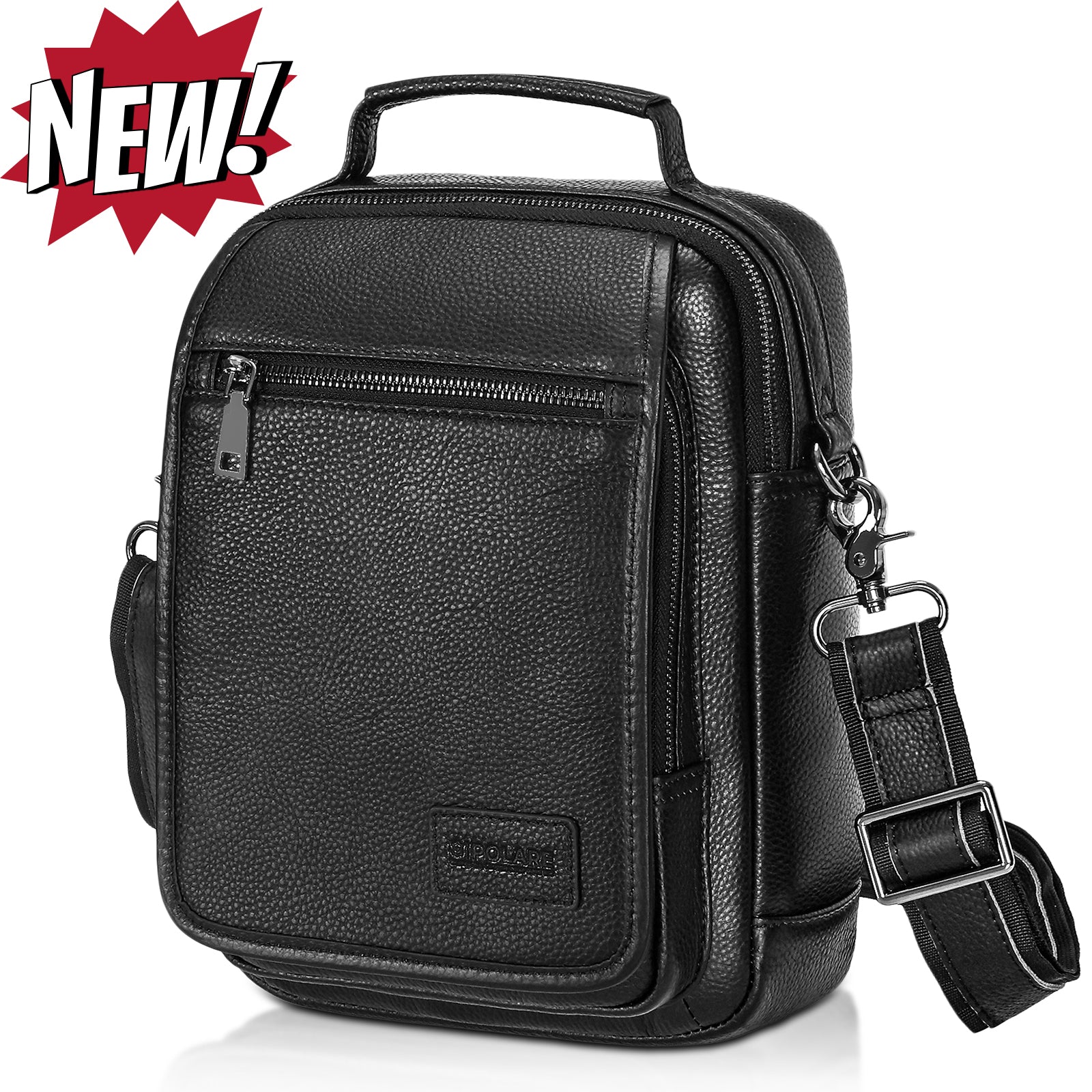 Italian Leather Messenger Bag Waterproof Travel Shoulder Bag
