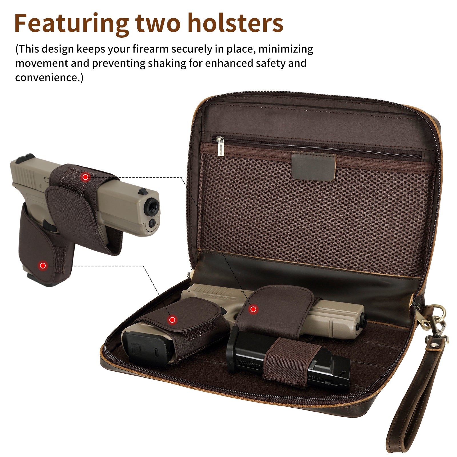 Leather Holy Bible Carry Handgun Pouch Pistol Wallet Tactical Case (Inside)