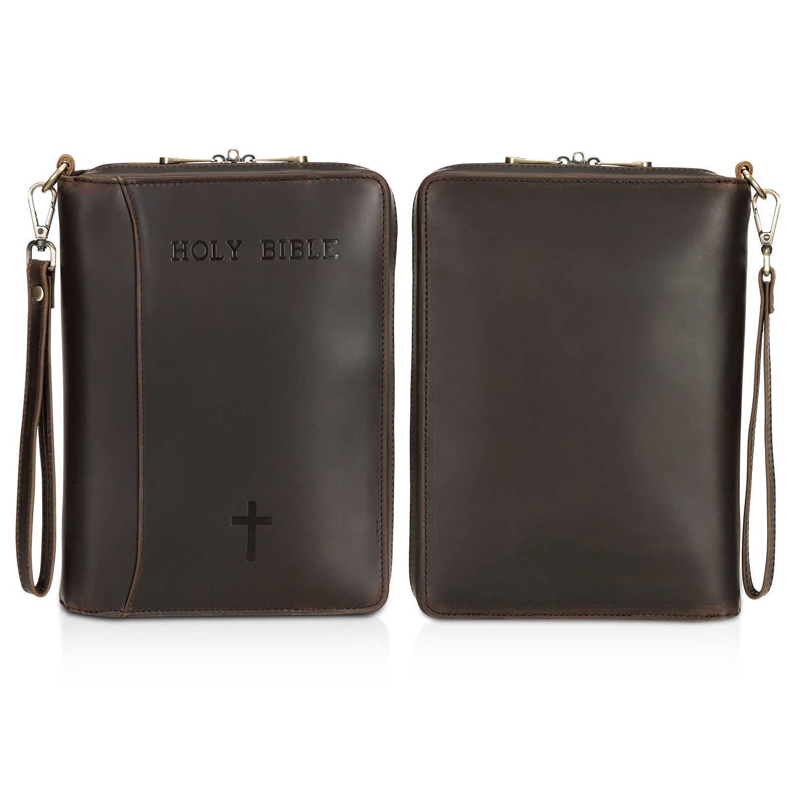 Leather Holy Bible Carry Handgun Pouch Pistol Wallet Tactical Case (Front/Back)