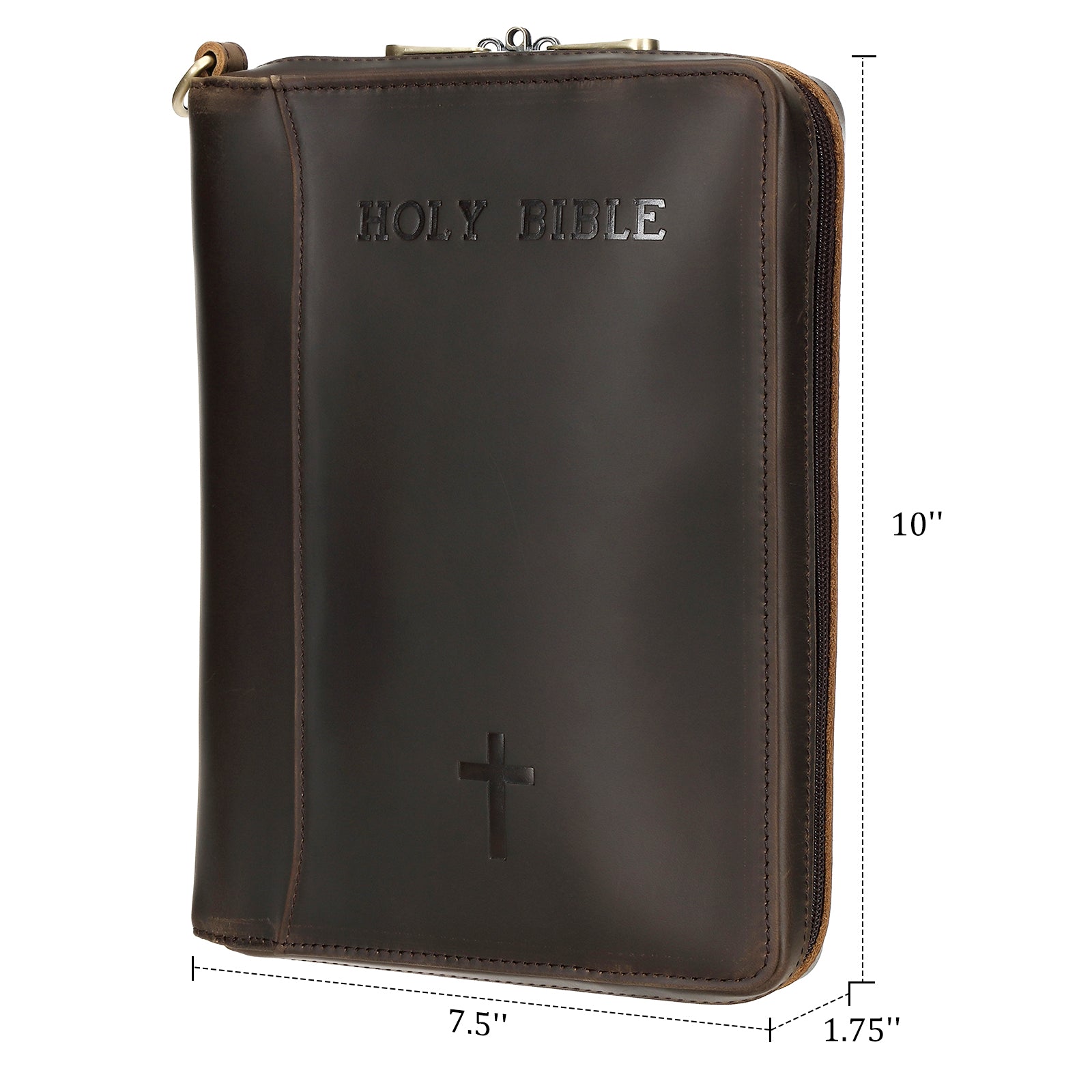 Leather Holy Bible Carry Handgun Pouch Pistol Wallet Tactical Case (Dimension)