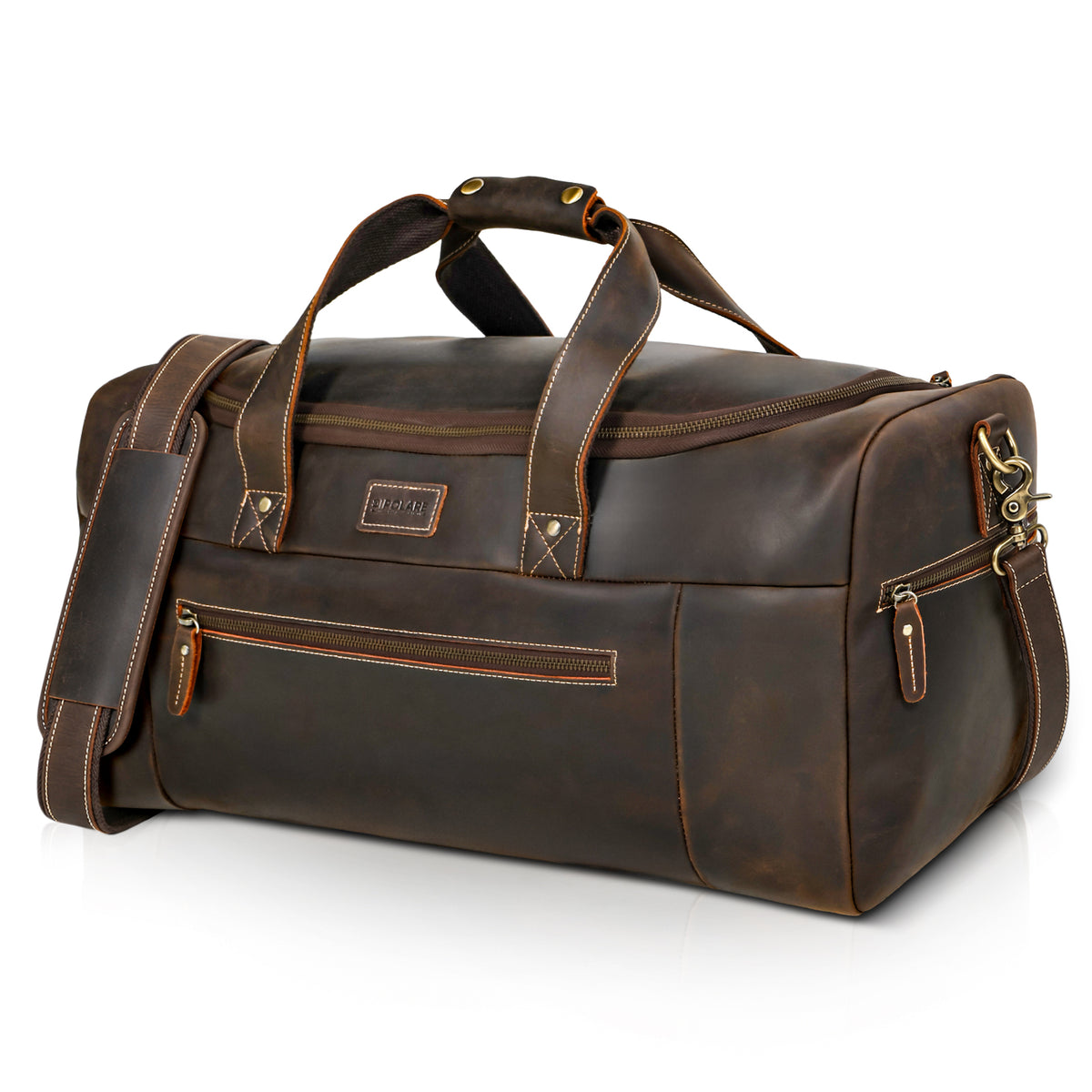 Full Grain Leather Duffel Bag for Men vintage weekender travel bag