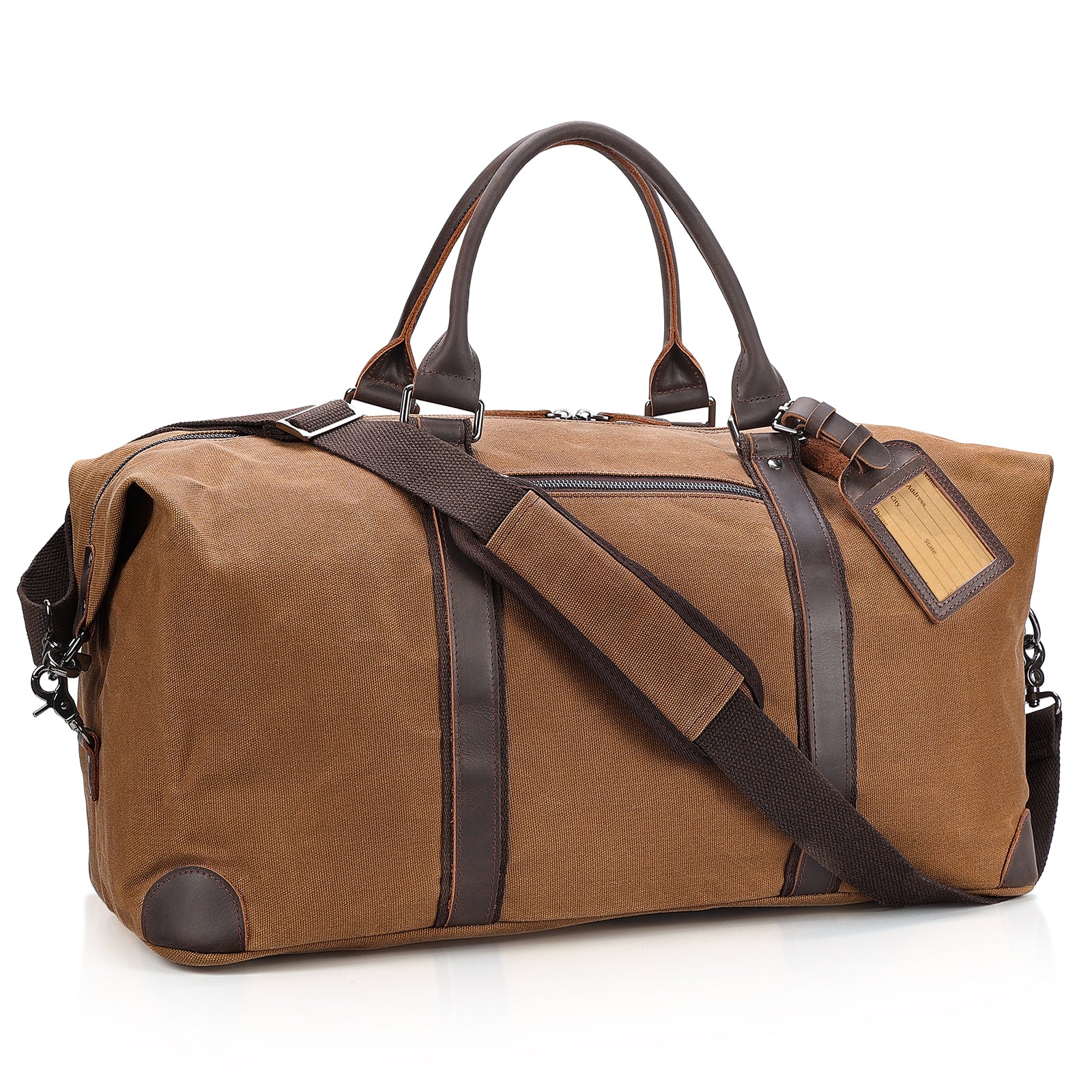 Polare 22” Waxed Canvas Cowhide Leather Travel Duffel Bag