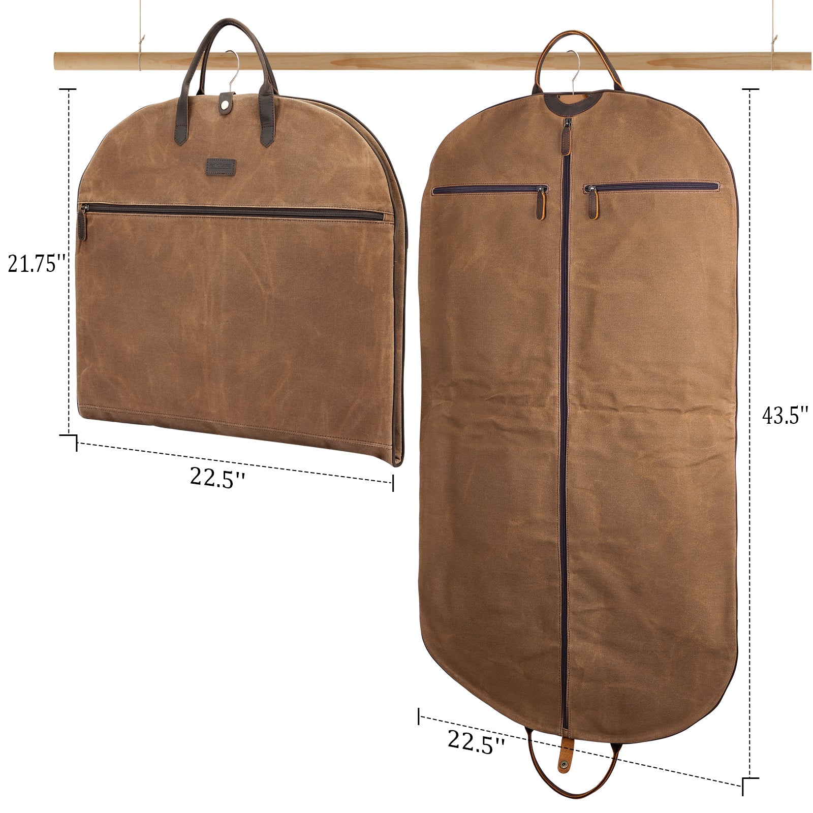 Full Grain Leather Trim Waxed Canvas Carry On Garment Bag (carry on garment bag)
