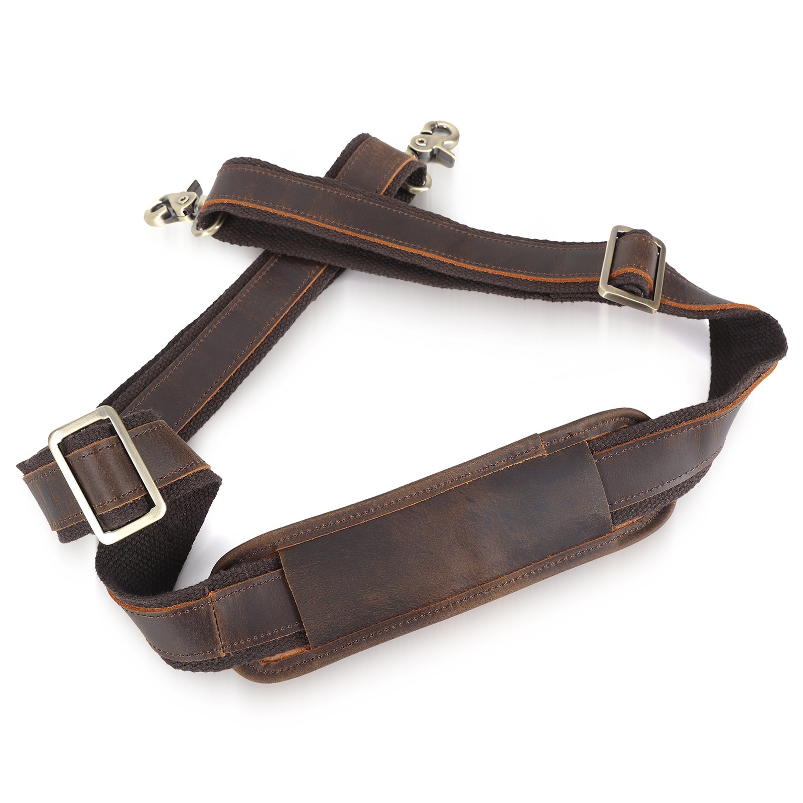 Leather Adjustable Replacement Shoulder Strap with Dual Buckles