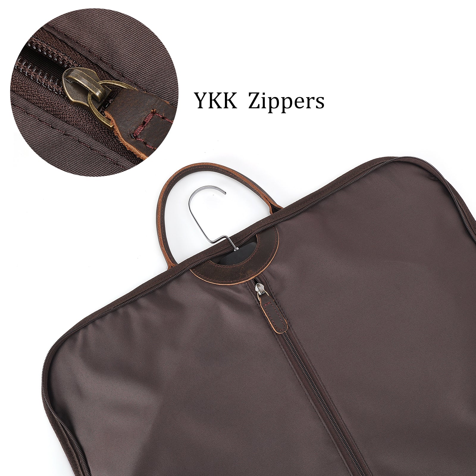 Waxed Canvas Full Grain Leather Trim Garment Carry On Bag (YKK Zippers)