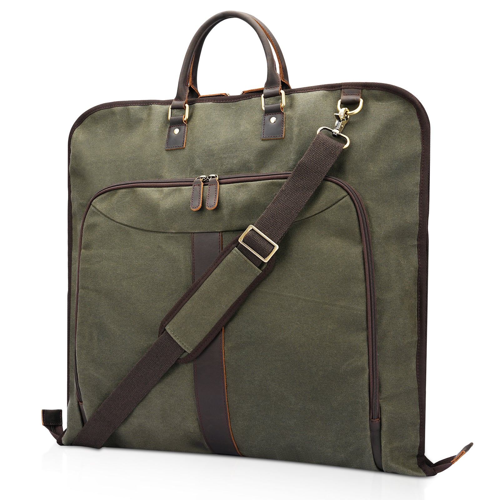 Waxed Canvas Full Grain Leather Trim Garment Carry On Bag (waxed canvas garment bag)