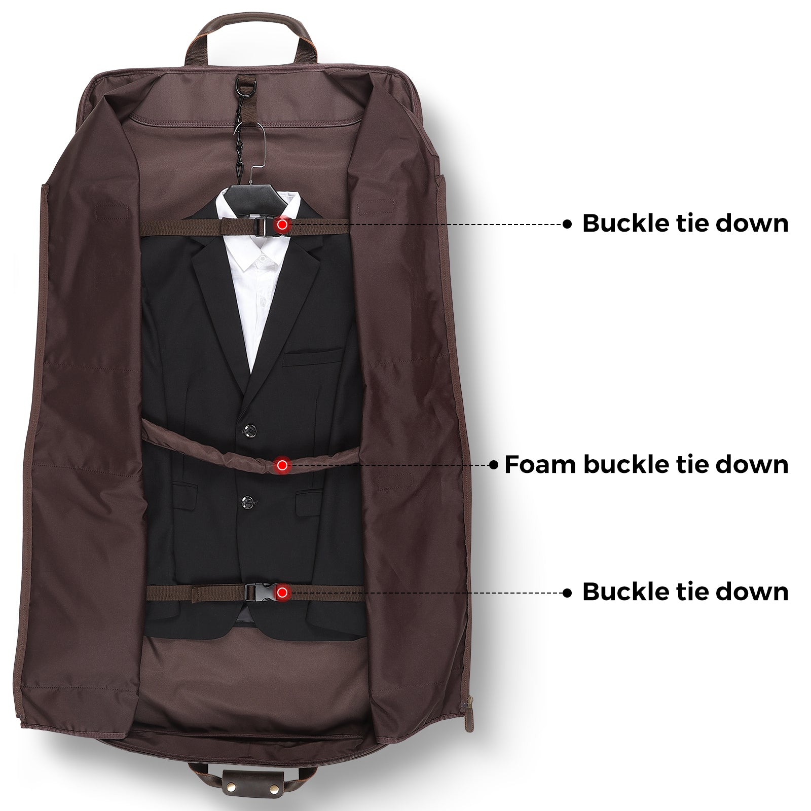 Polare Waxed Canvas Leather Trim Garment Carry on Bag (Garment Bag for Suits)