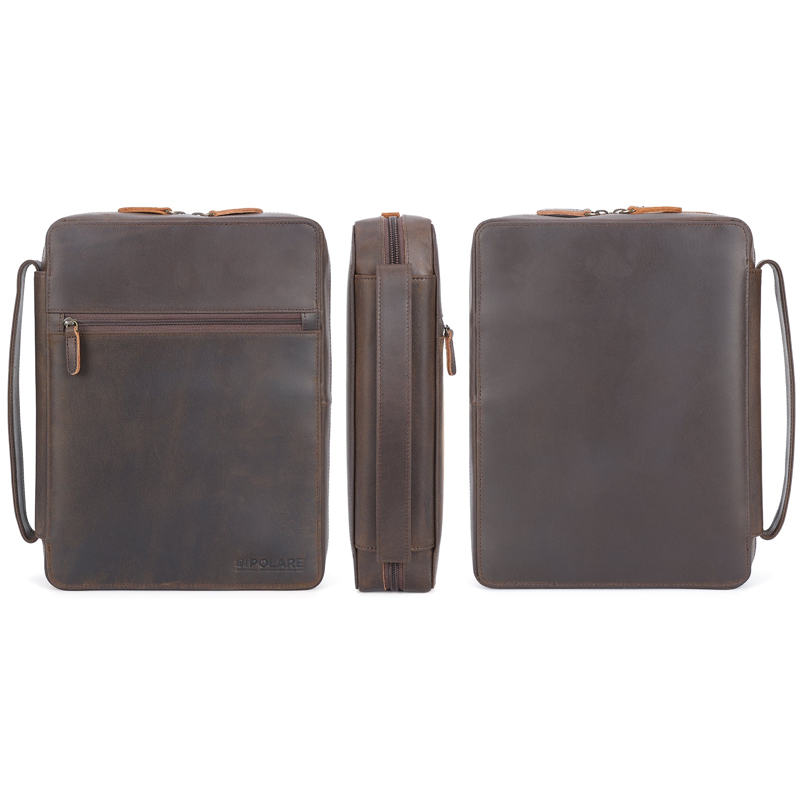 Full Grain Leather Bible Cover Book Holder Carrying Case (Front/Back)