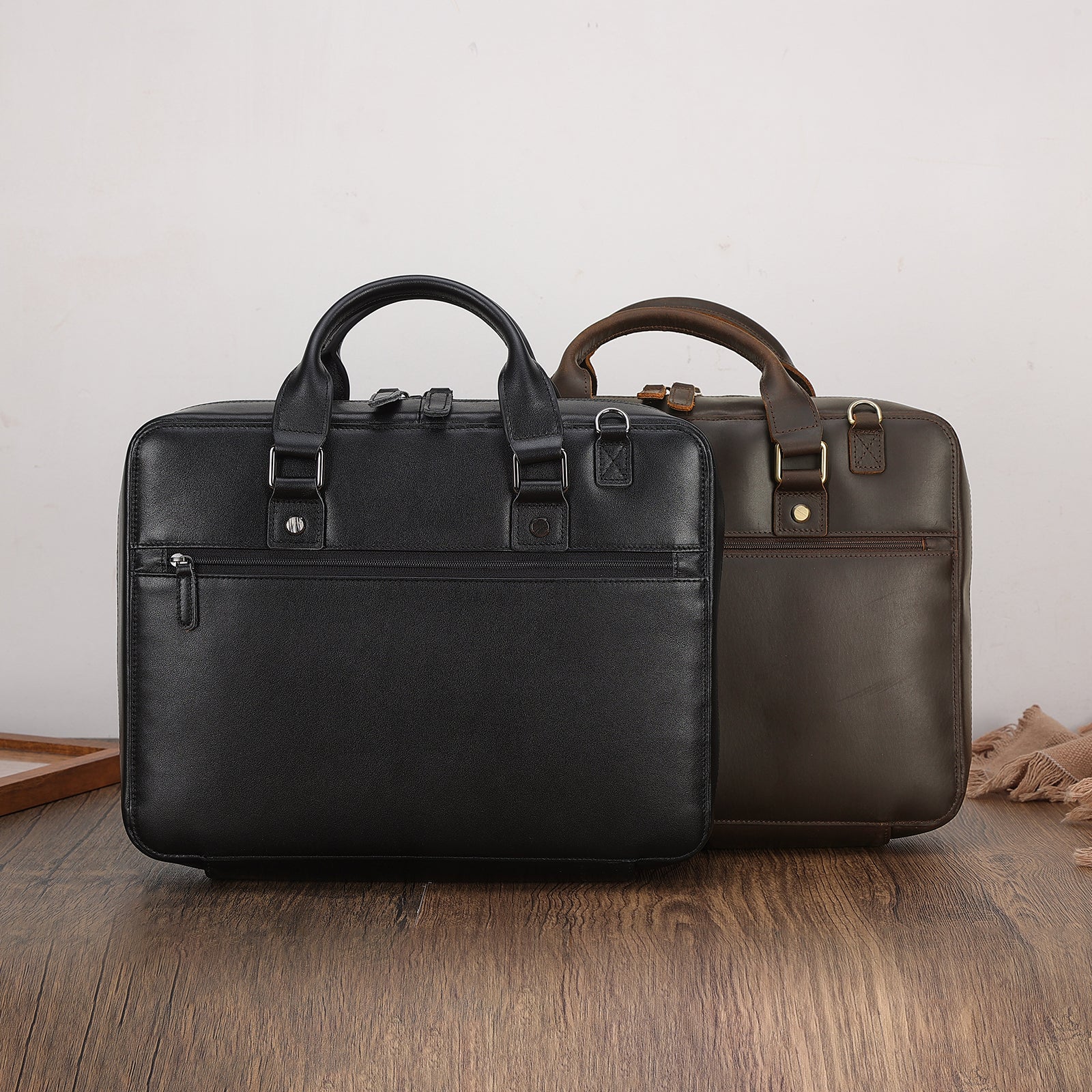 Leather Bible Cover Case Carrying Book Bag (Black,Scenario Shows)