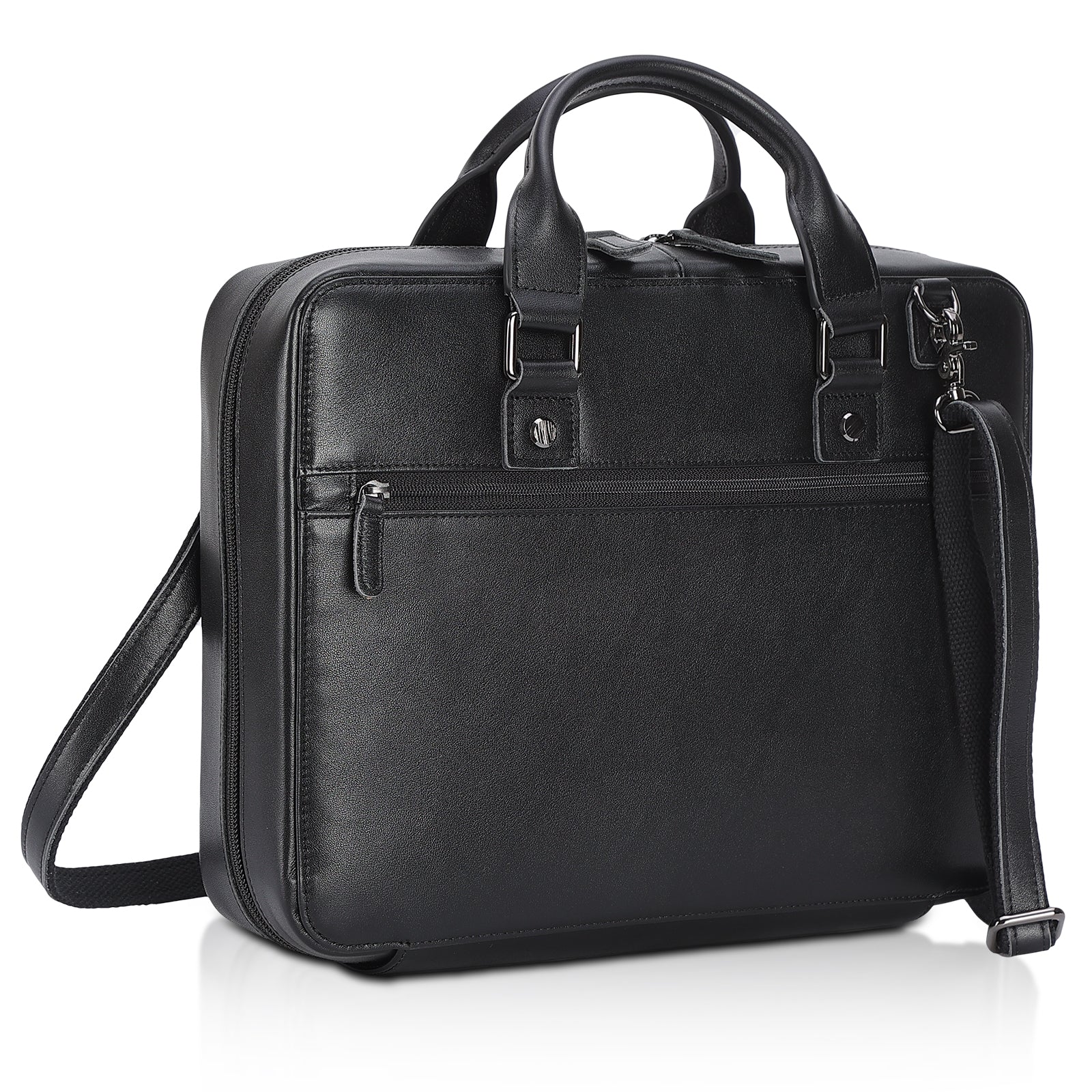 Leather Bible Cover Case Carrying Book Bag (Black)