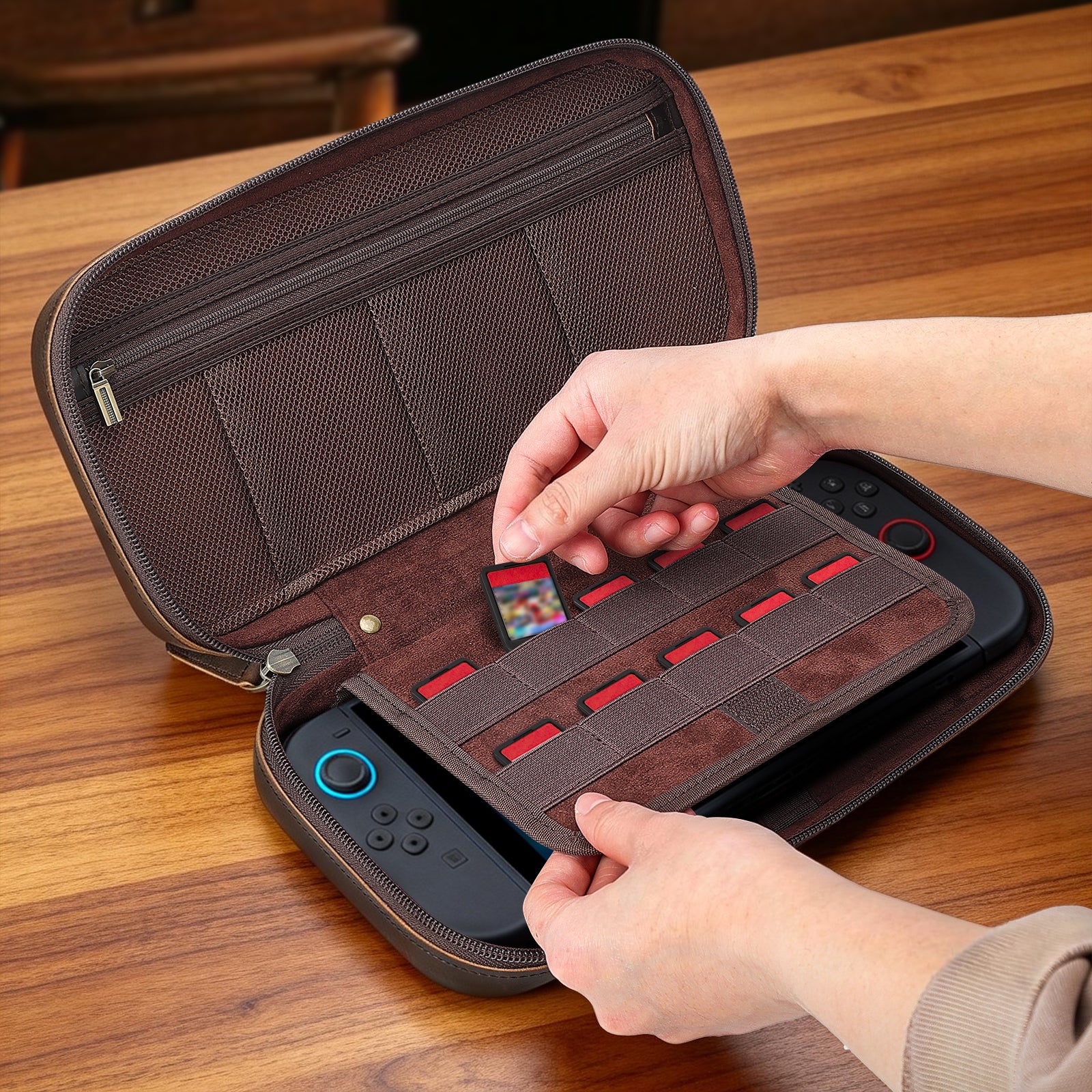 Full Grain Leather Slim Carrying Case for Nintendo Switch 2 (switch 2 slim case)