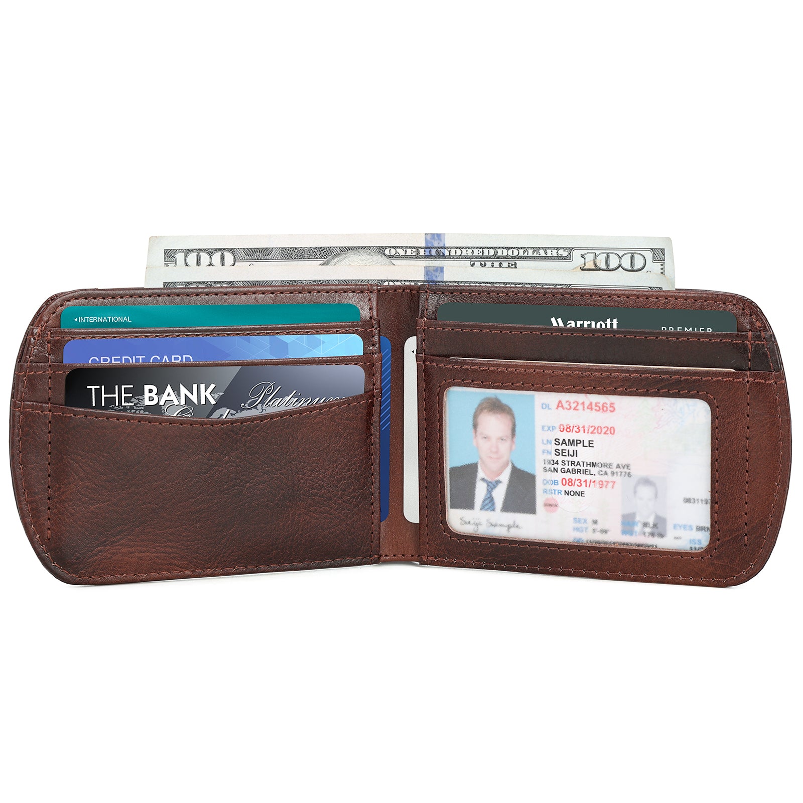 Polare Italian Real Leather RFID Blocking Bifold Wallet for Men (Coffee,Inside)