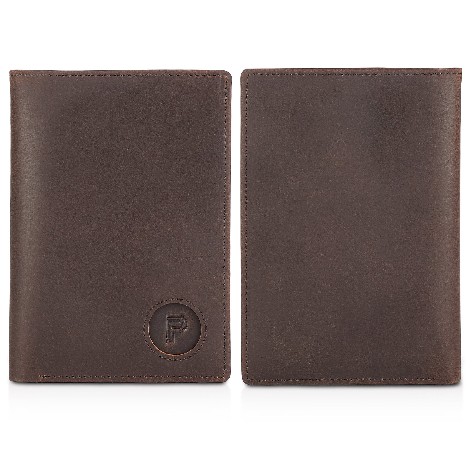 RFID Blocking Leather Passport Holder with AirTag Slot (Front/Back)