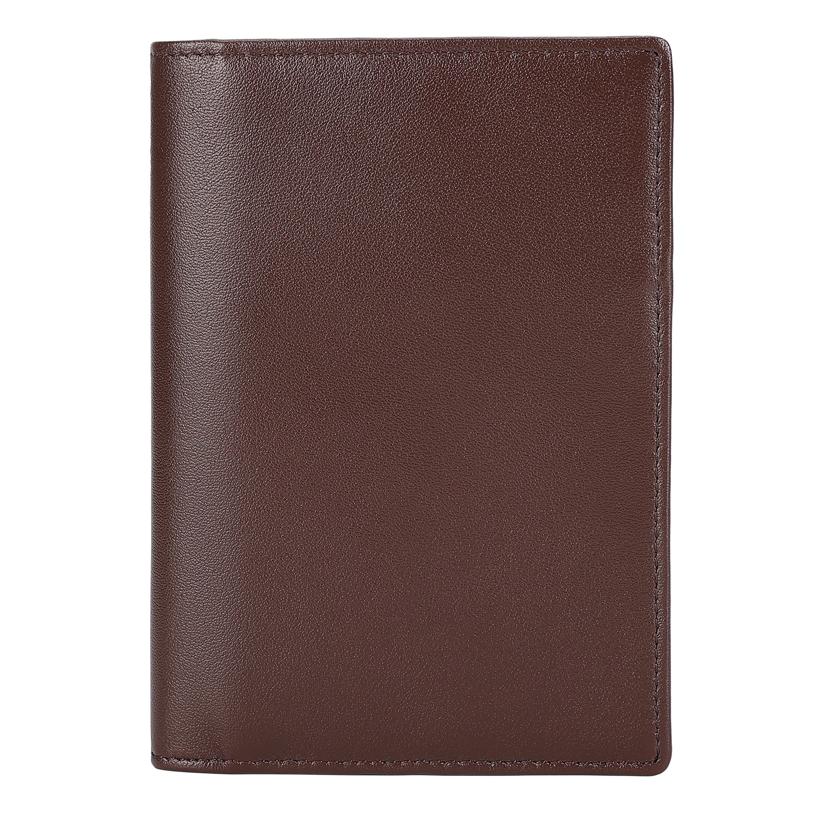 Polare RFID Blocking Leather Passport Holder Travel Bifold Wallet (Coffee)