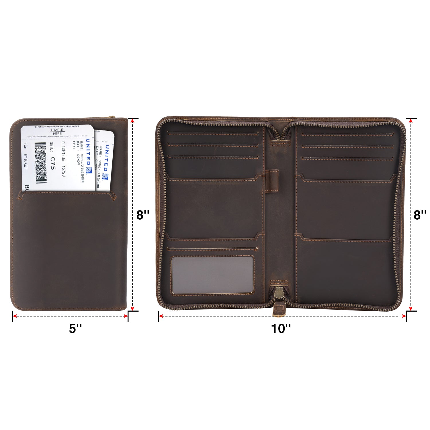 Polare Leather Passport Holder Cover Case (Dimension)