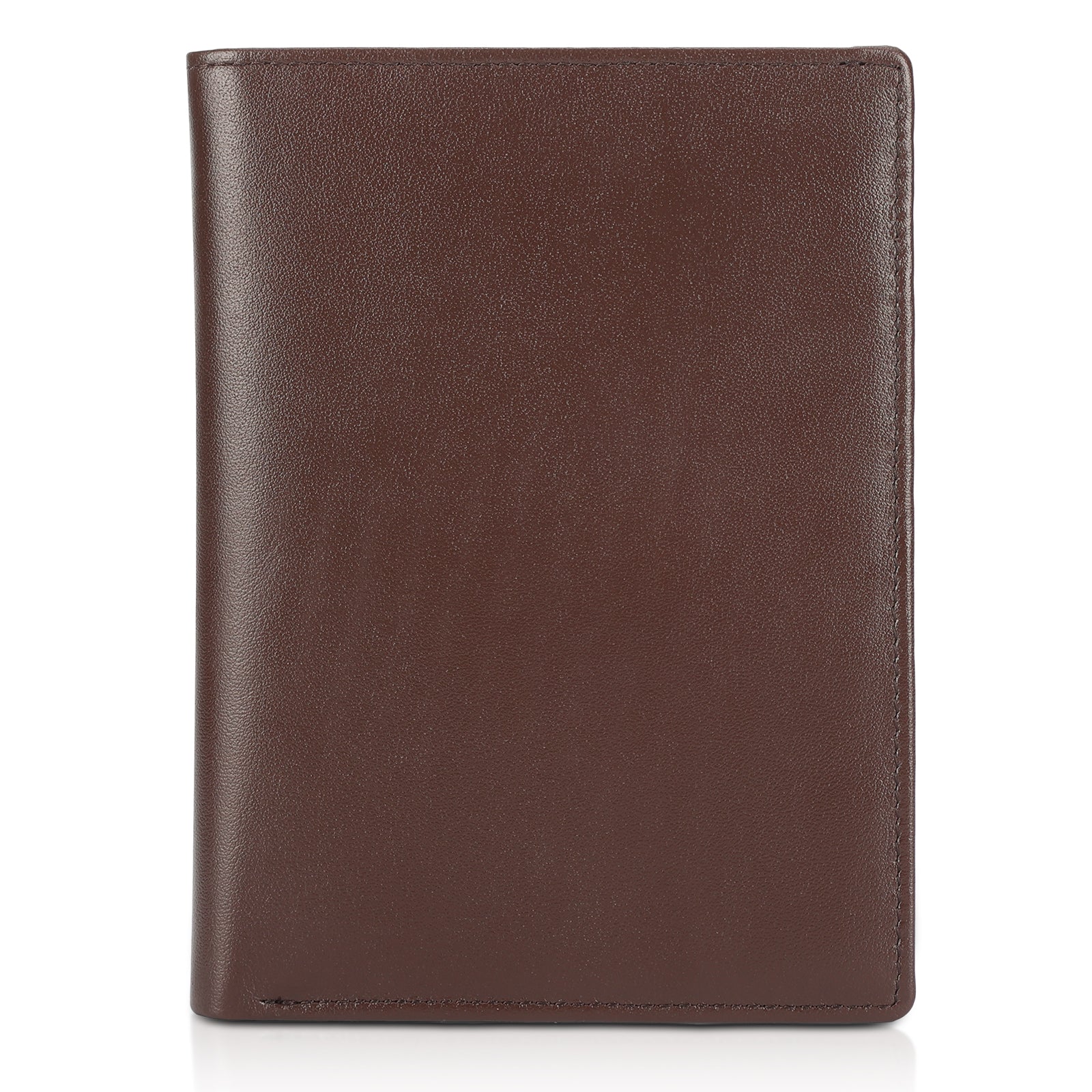 Polare RFID Blocking Leather Passport Holder Travel Bifold Wallet (Coffee)