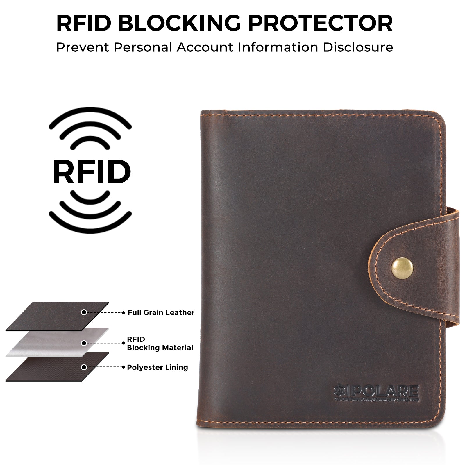 Full Grain Leather Slim and Soft RFID Blocking Passport Wallet (RFID Blocking)