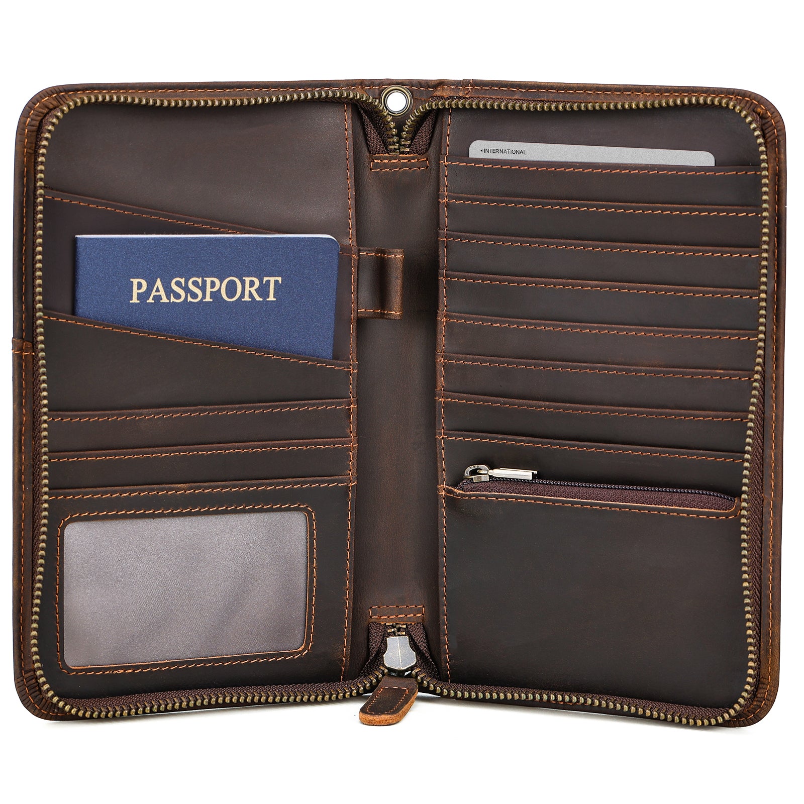 Polare Full Grain Leather Passport Holder Cover Case for Men RFID Blocking  Travel Wallet Holds 4 Passports (Coffee)