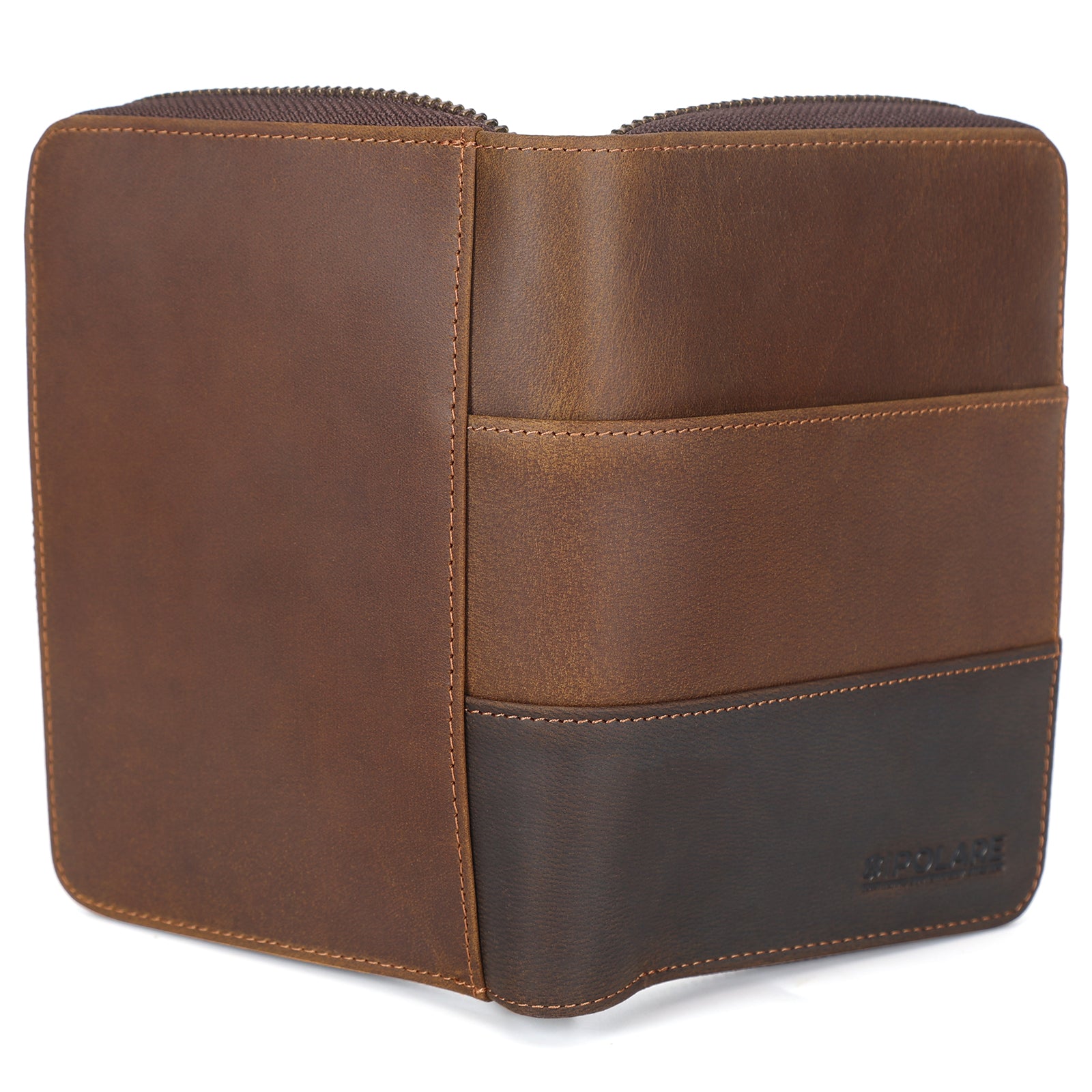 Full Grain Leather Travel Passport Wallet 2 Passports (Back)