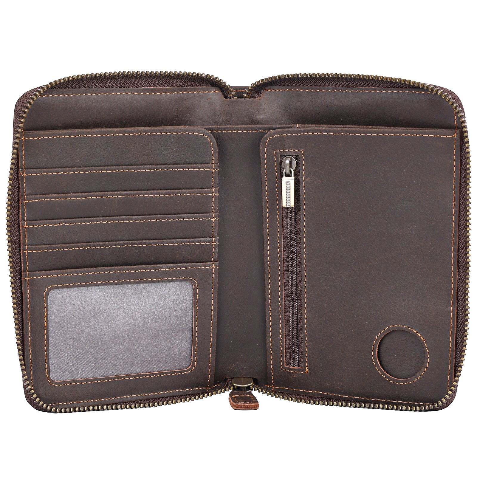 Full Grain Leather Travel Passport Wallet 2 Passports (Inside)