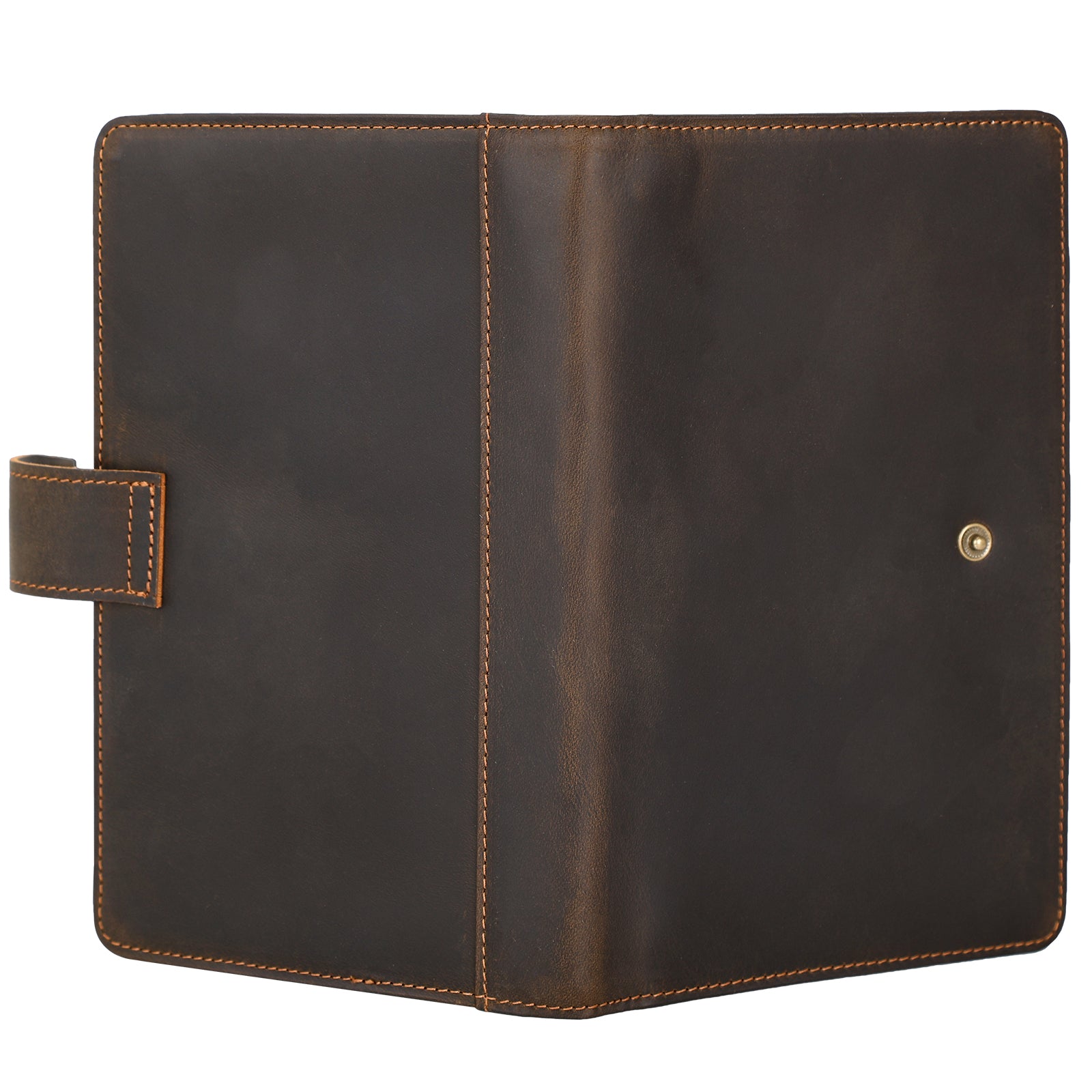 Full Grain Leather Passport Holder Family Travel Document Organizer (Back)