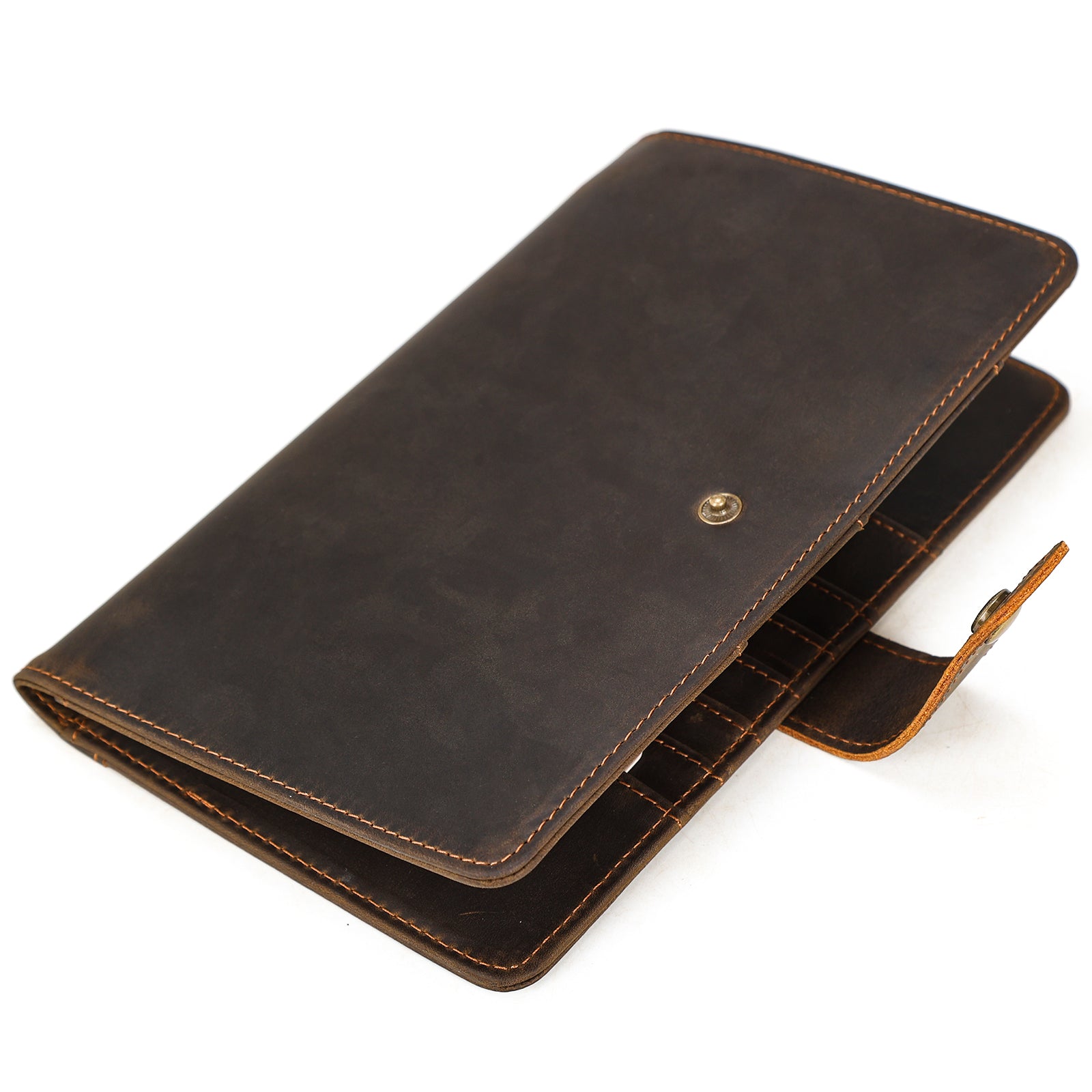 Full Grain Leather Passport Holder Family Travel Document Organizer (Details)