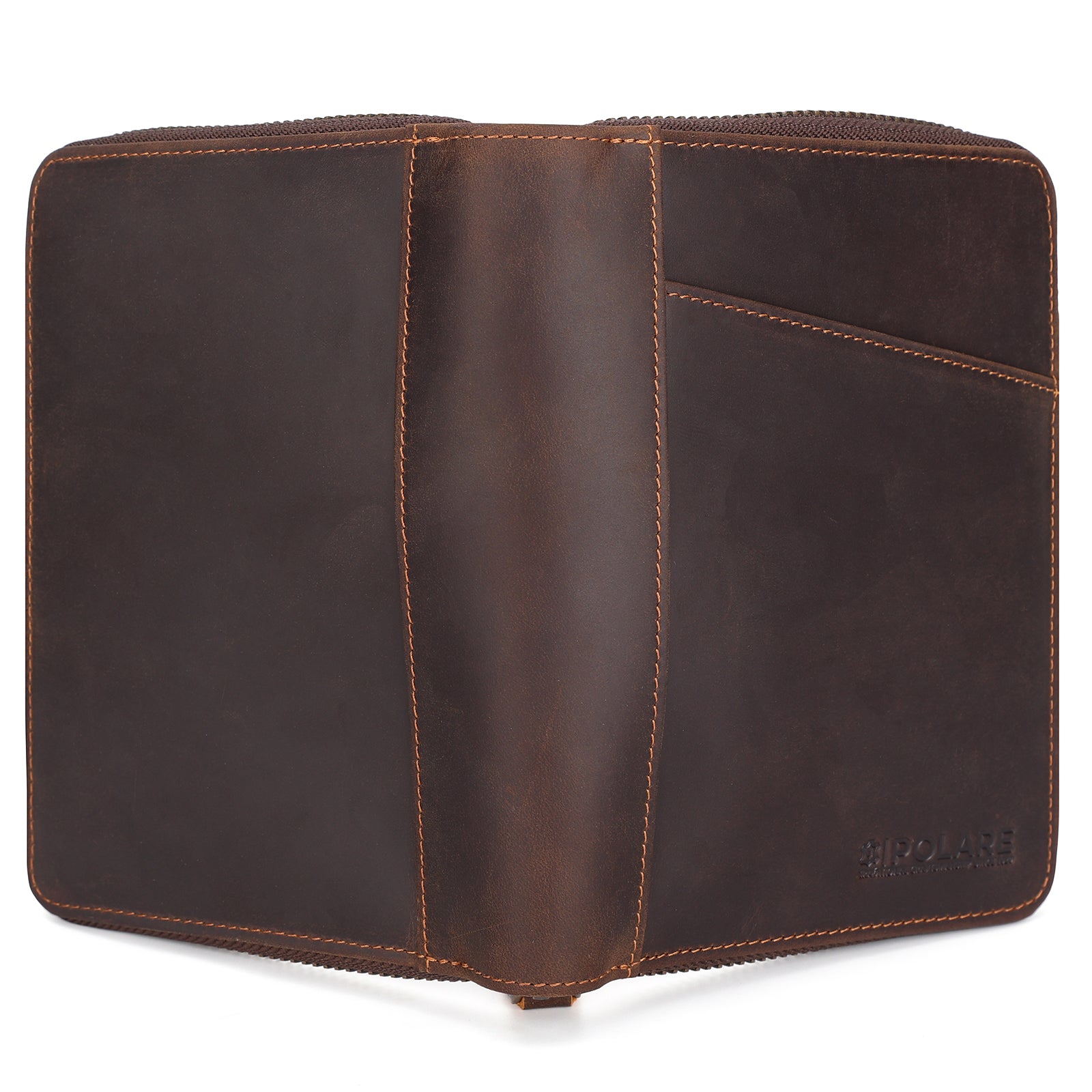 Full Grain Leather RFID Blocking Dual Passport Wallet (Back)