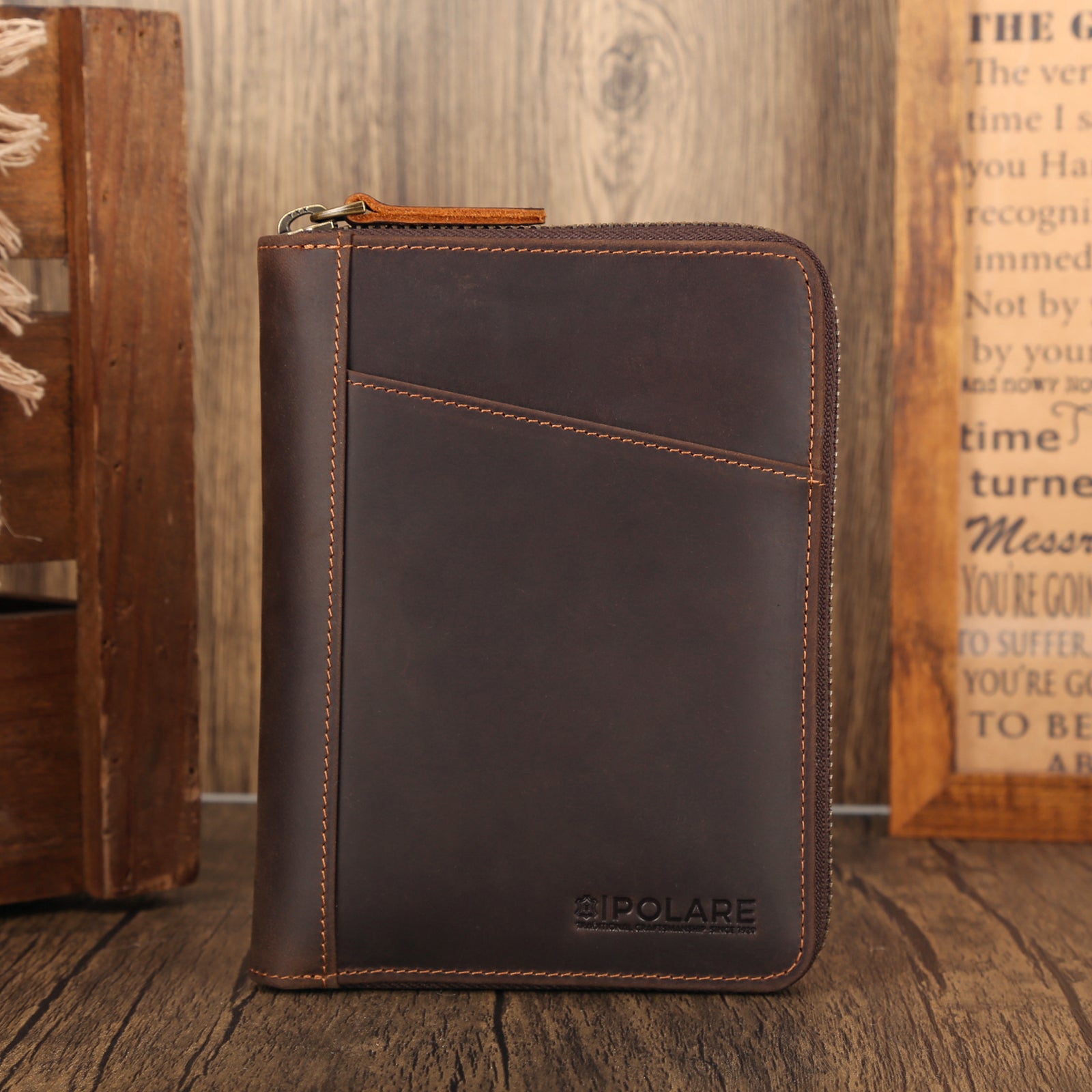 Full Grain Leather RFID Blocking Dual Passport Wallet (Scenario Shows)