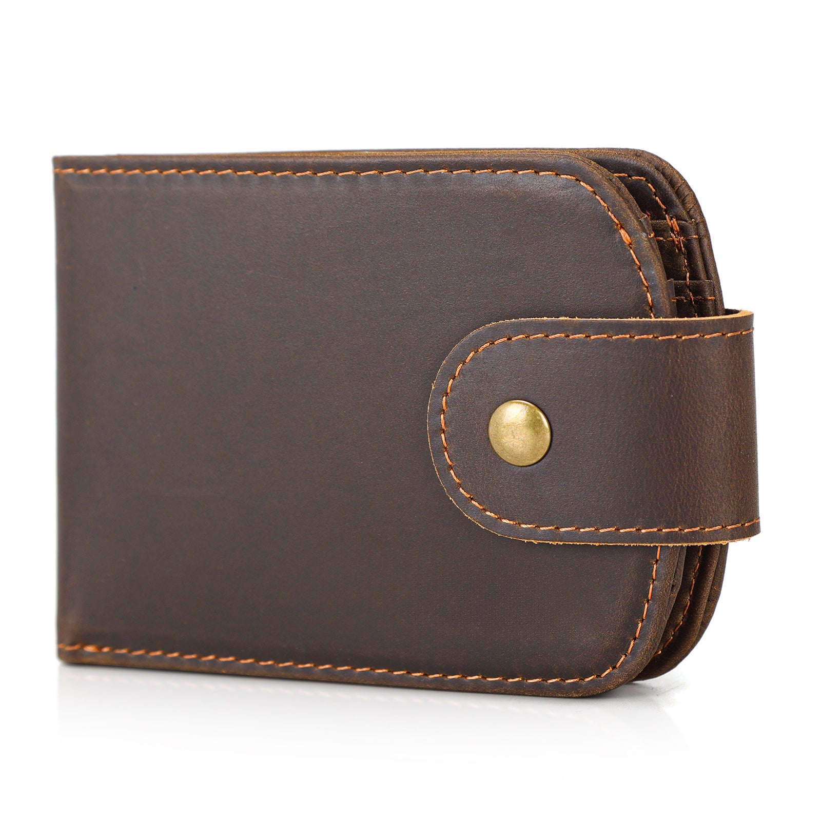 Polare Italian Real Leather RFID Blocking Bifold Wallet for Men (Dark Brown)