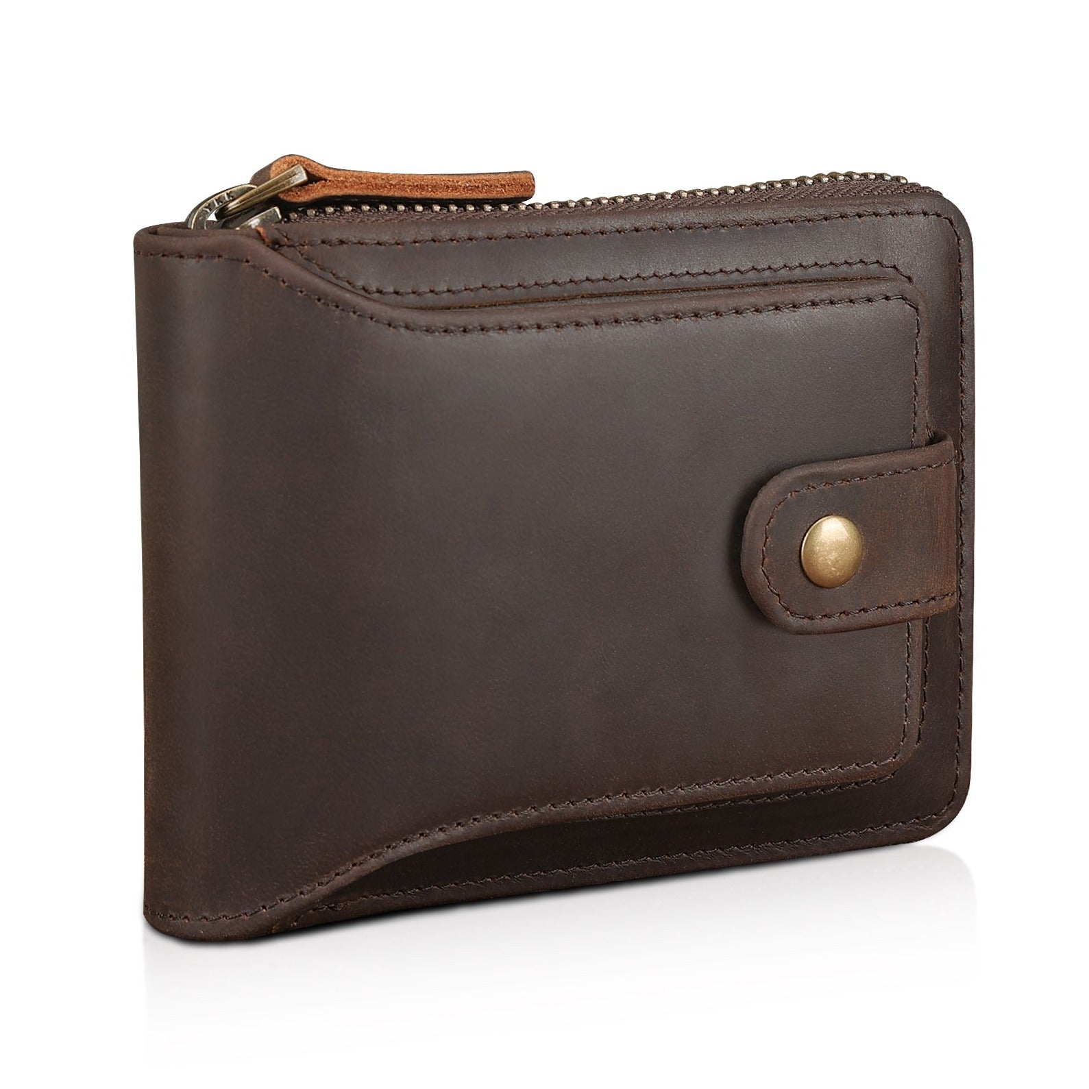 Leather Bifold Wallet RFID Blocking Cash Credit Card Case