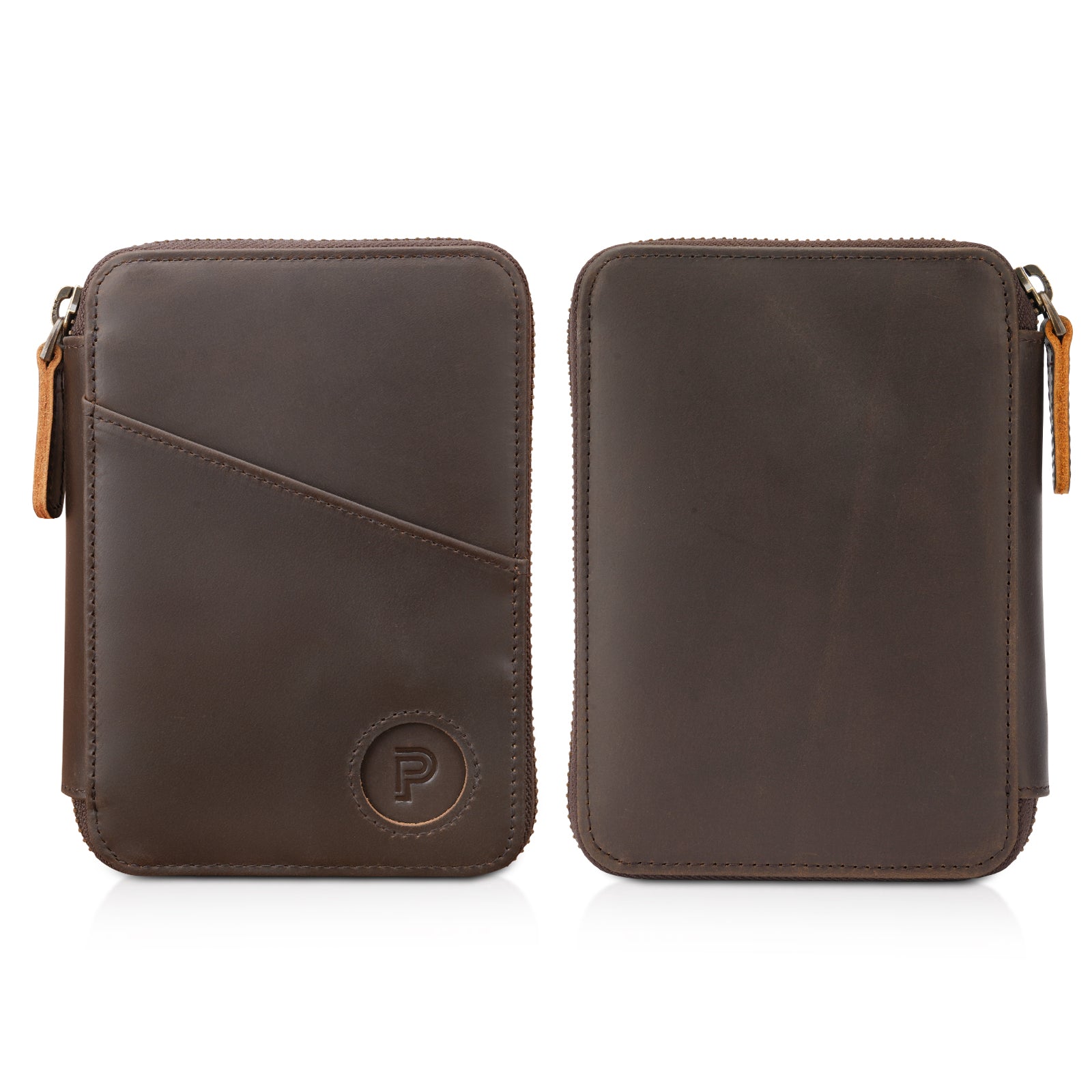 Leather Pilot Wallet Passport Holder RFID Blocking Tri-fold Travel Cover (Crazy Horse Leather)