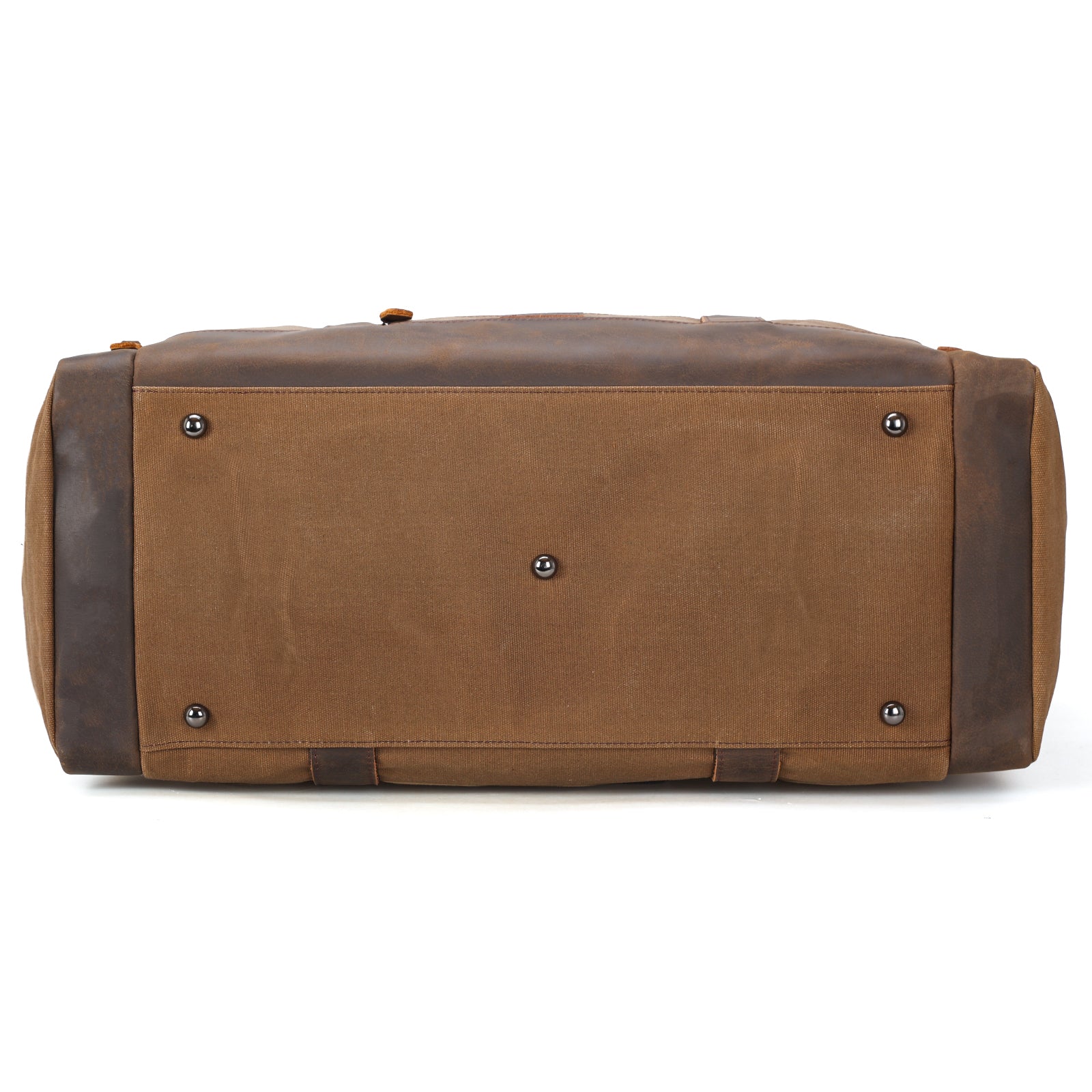 23" Canvas Leather Bag 42L Waterproof Travel Carry on Duffel Bag (Bottom)