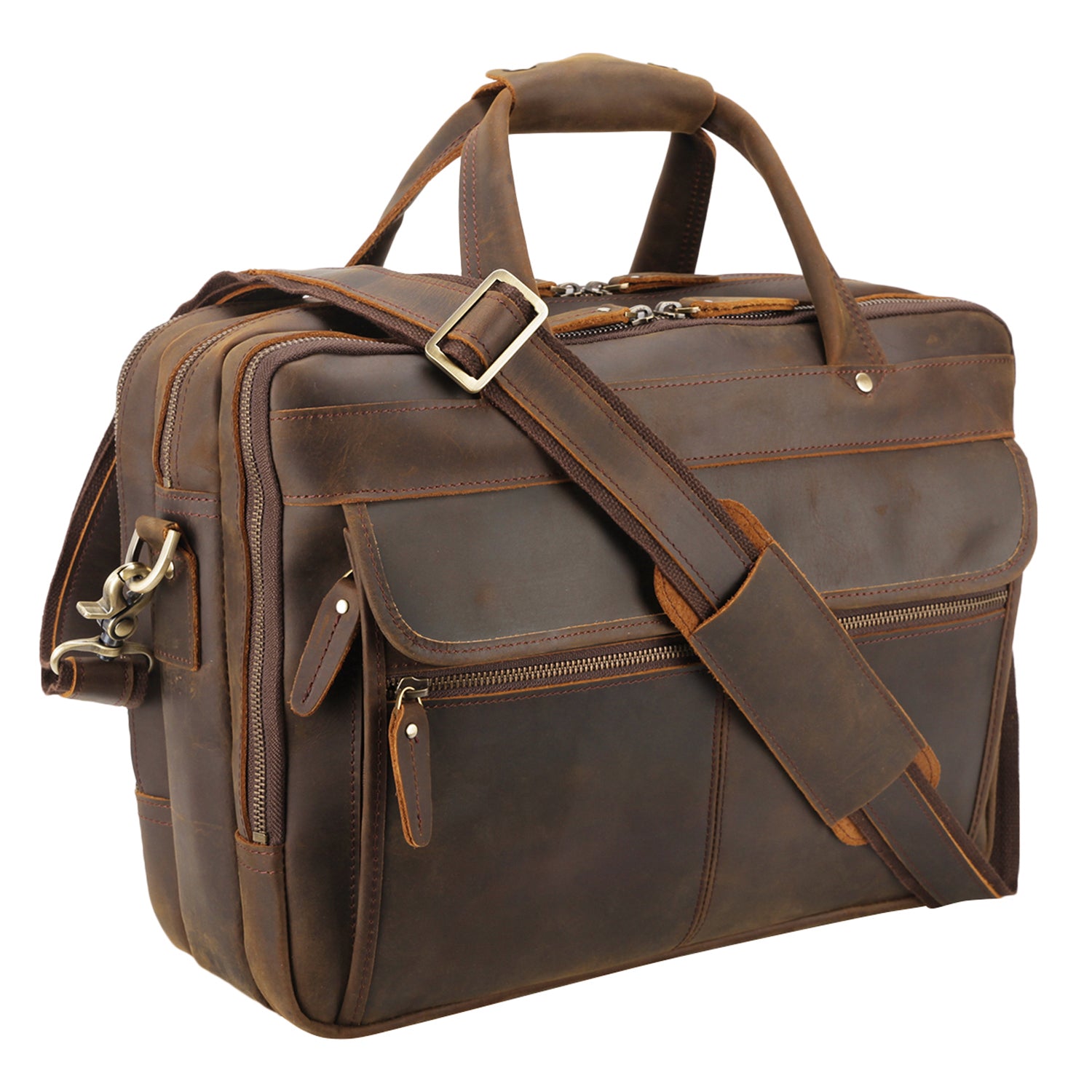 Polare 15.7" Full Grain Italian Leather Laptop Business Briefcase