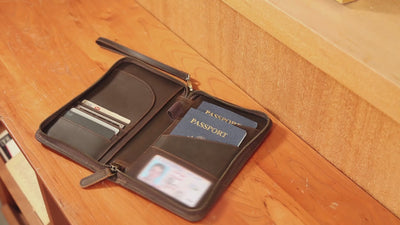 Full Grain Leather Passport Ticket Holder Case Holds 2 Passports (video)