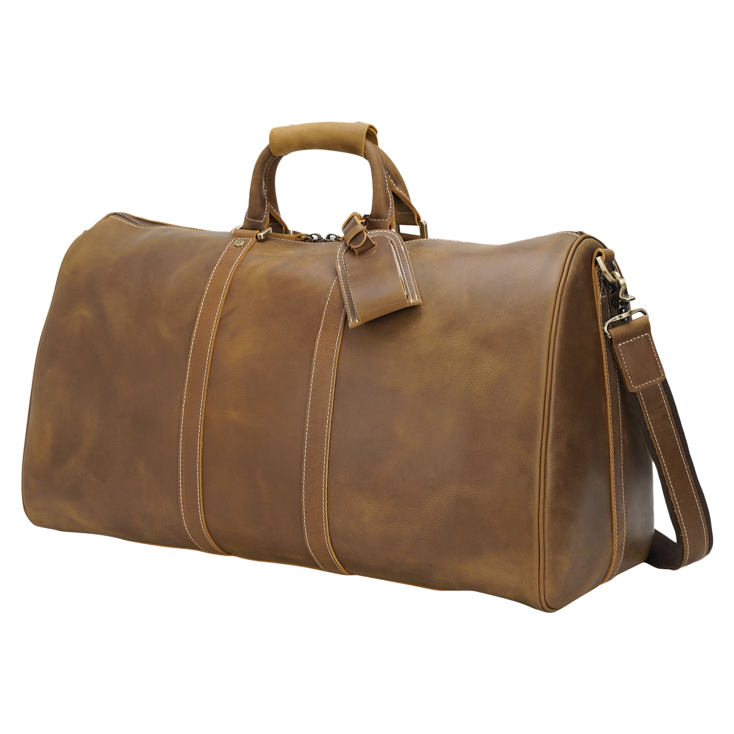Polare 23" Ambassador Style Retro Weekender Bag (Light Brown)