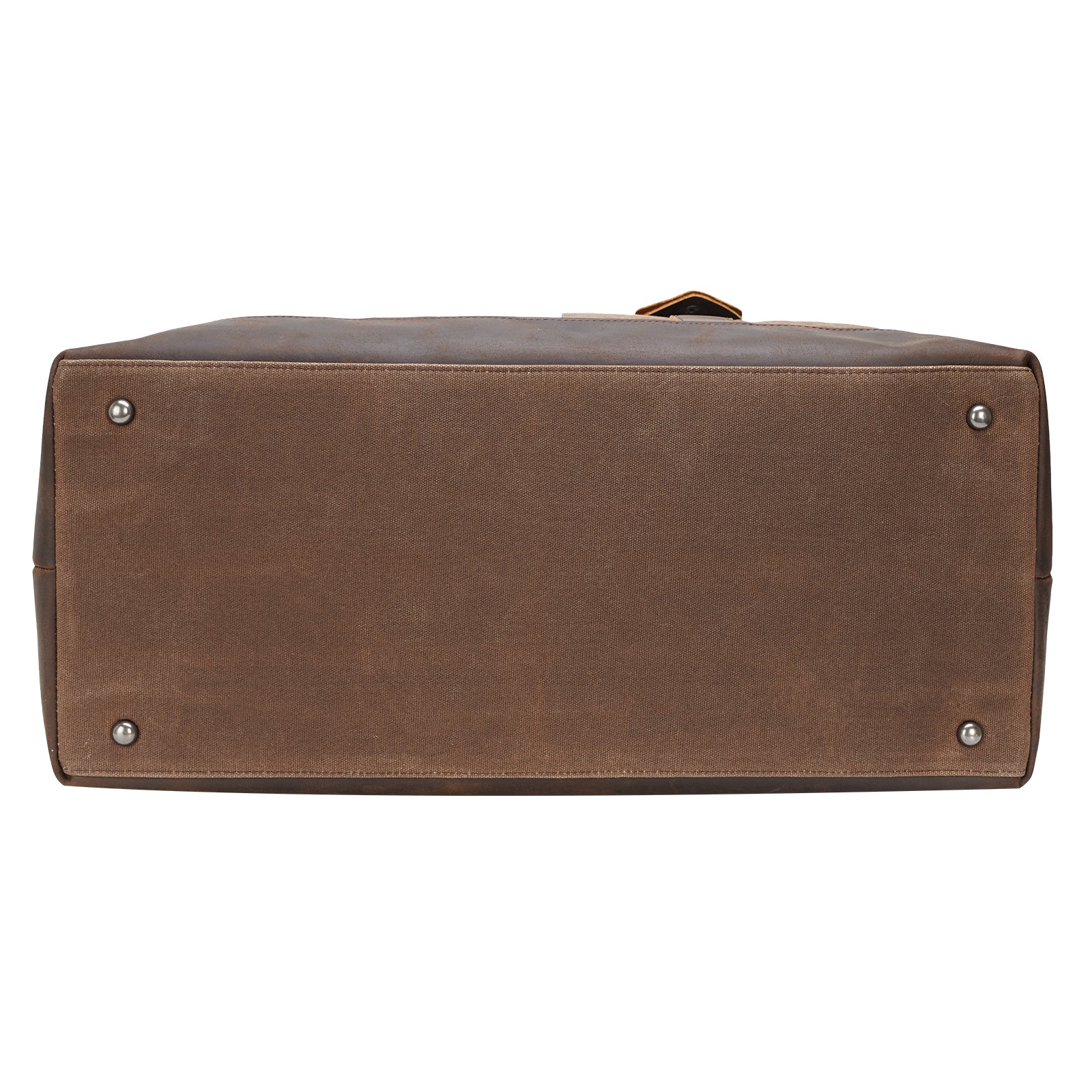 Polare 23” Cowhide Leather Waterproof Waxed Canvas Travel Duffel Bag (Bottom)
