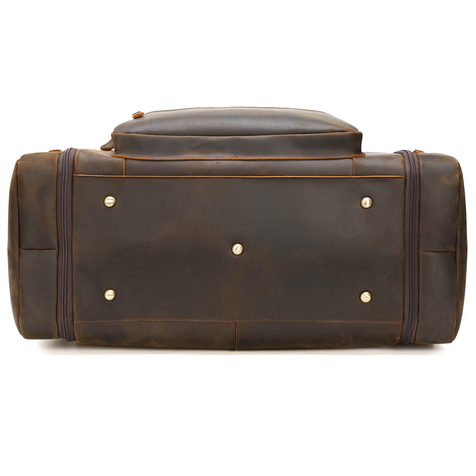 Polare 23'' Expandable to 28'' Full Grain Cowhide Leather Travel Duffle Bag (Bottom)