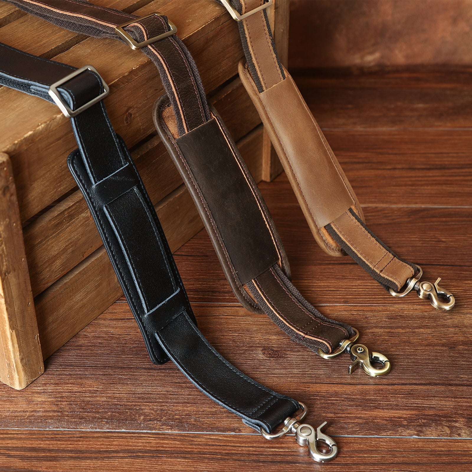 Full Grain Leather Adjustable Replacement Shoulder Strap (Scenario Shows)