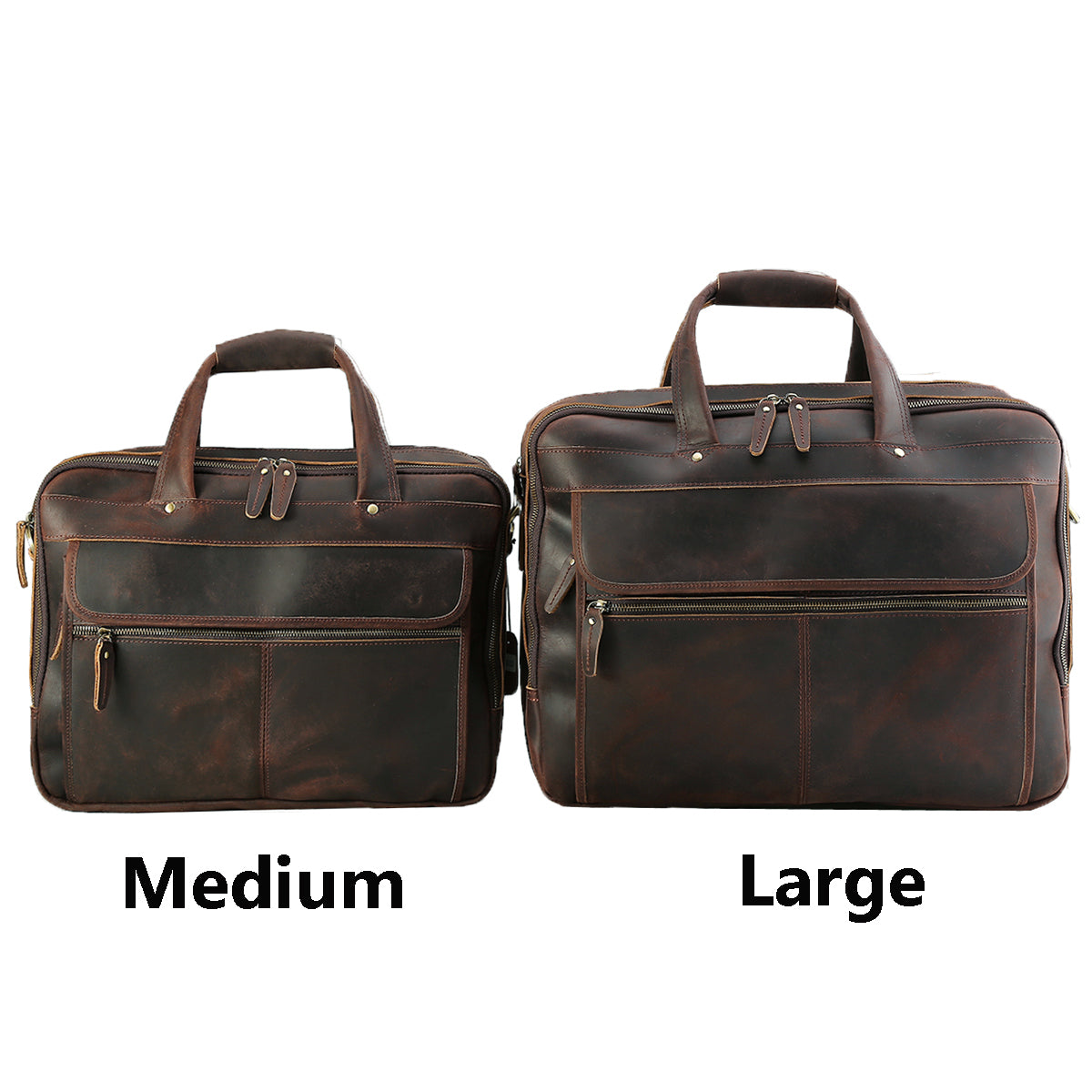 Polare Full Grain Leather 17.3" Laptop Business Briefcase (Model Comparison)